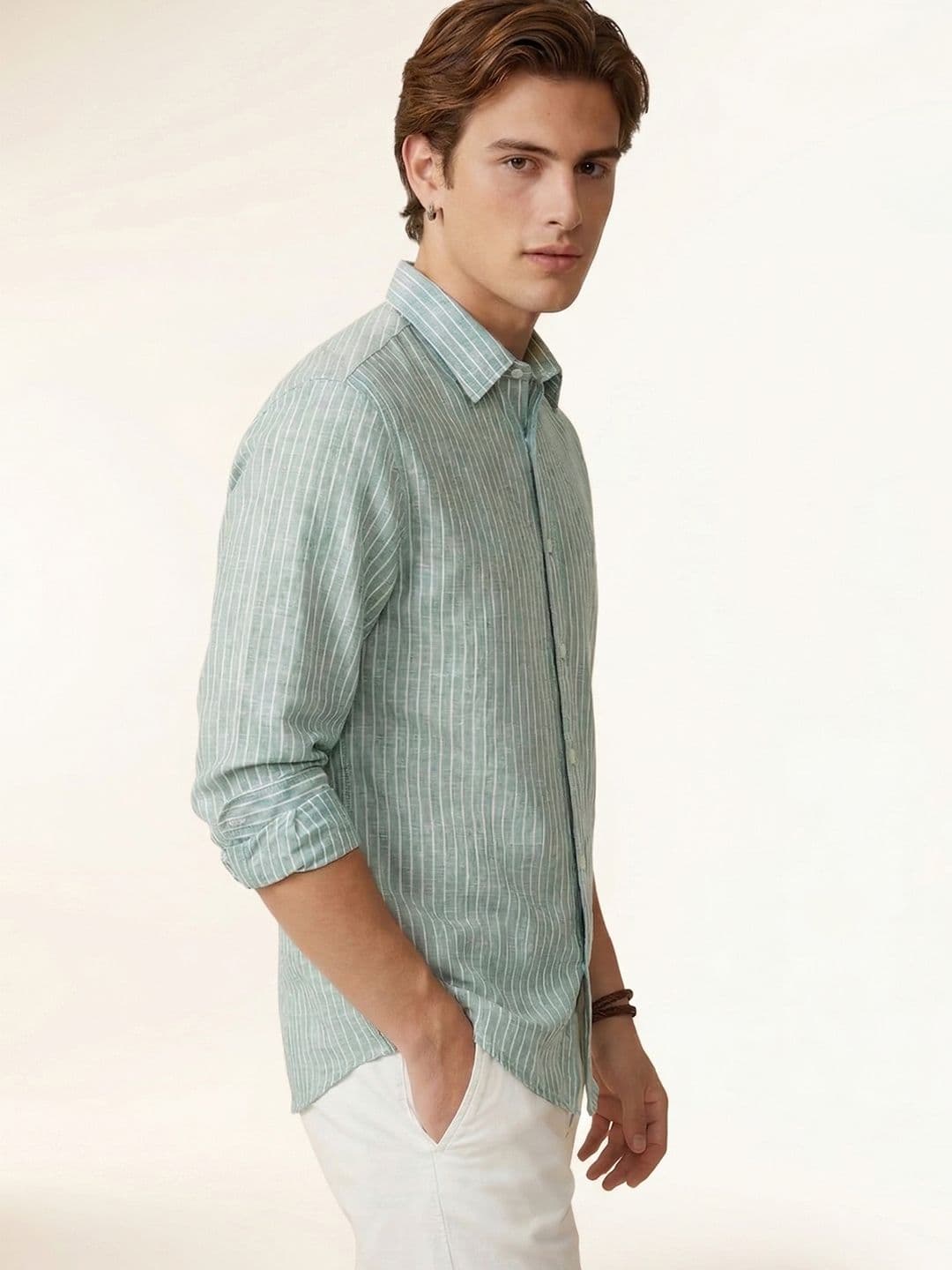 Nautica Slim Fit Vertical Striped Pure Cotton Casual Shirt - view 1