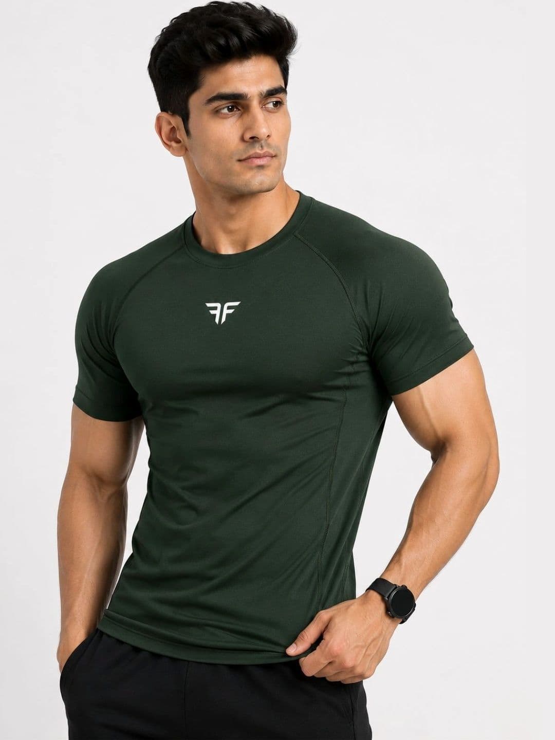 BRUTE FORCE Men Brand Logo Compression T-shirt - view 1