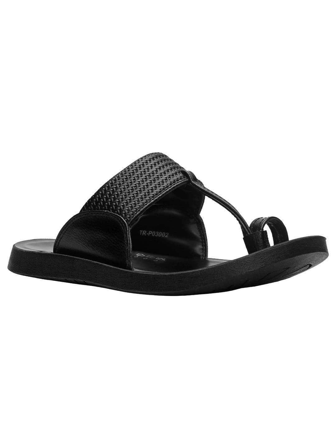 Trekiva Men Black Adjustable Buckle Detail Slip-On Flats - view 1