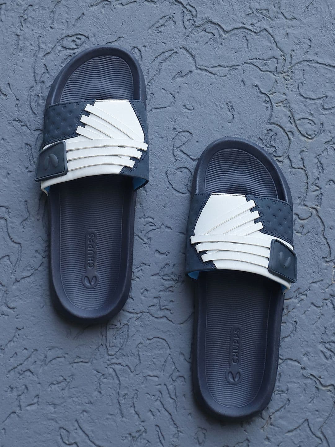 CHUPPS Men Navy Cross Powergrip Orthopedic Sliders - view 1