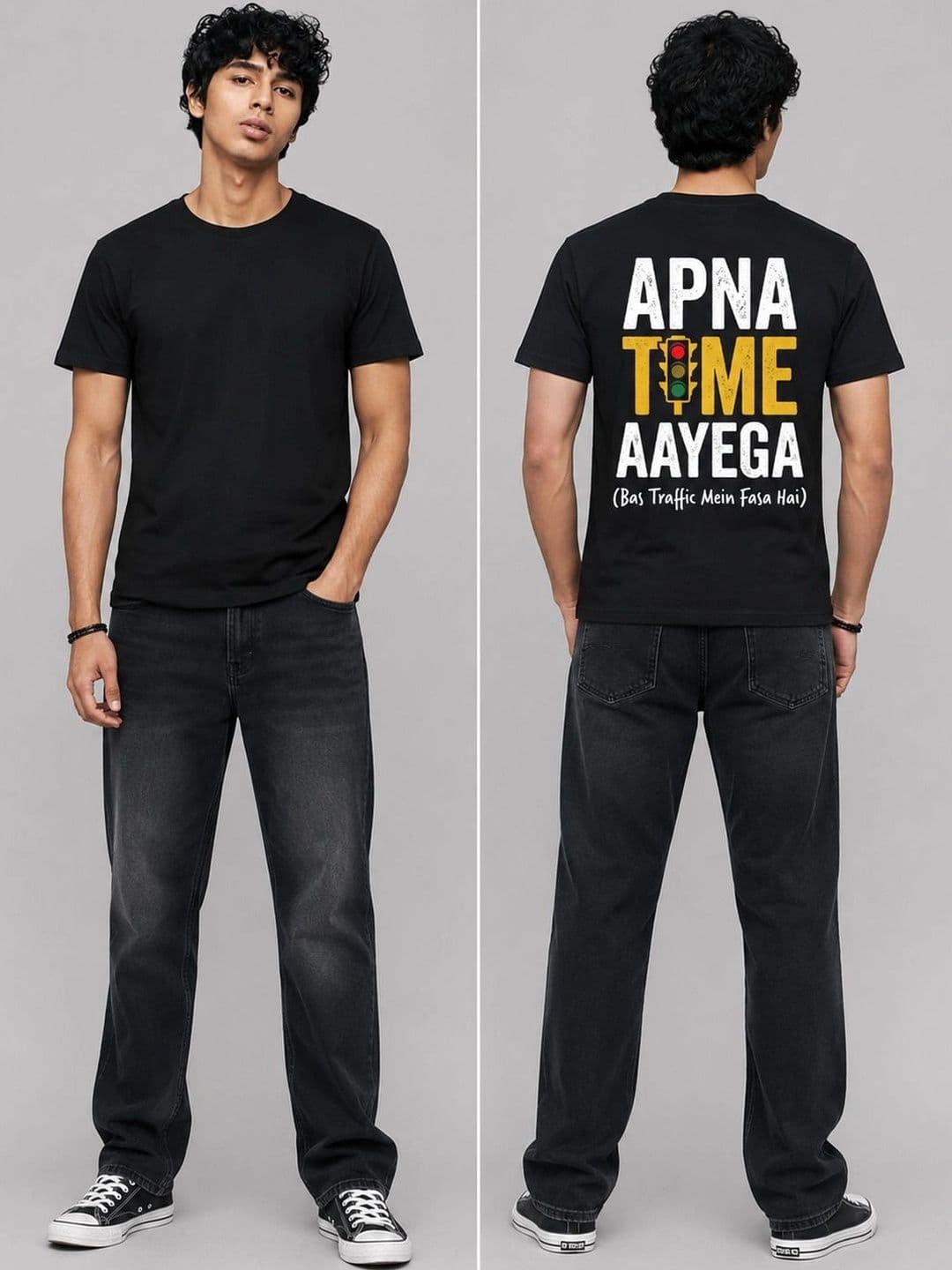 The Arth India Clothing Men Typography Printed Pure Cotton T-shirt - view 1