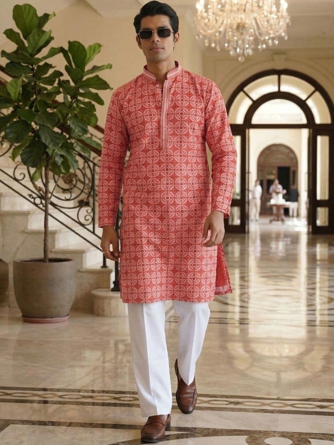 Anouk Men Geometric Printed Kurta - view 1