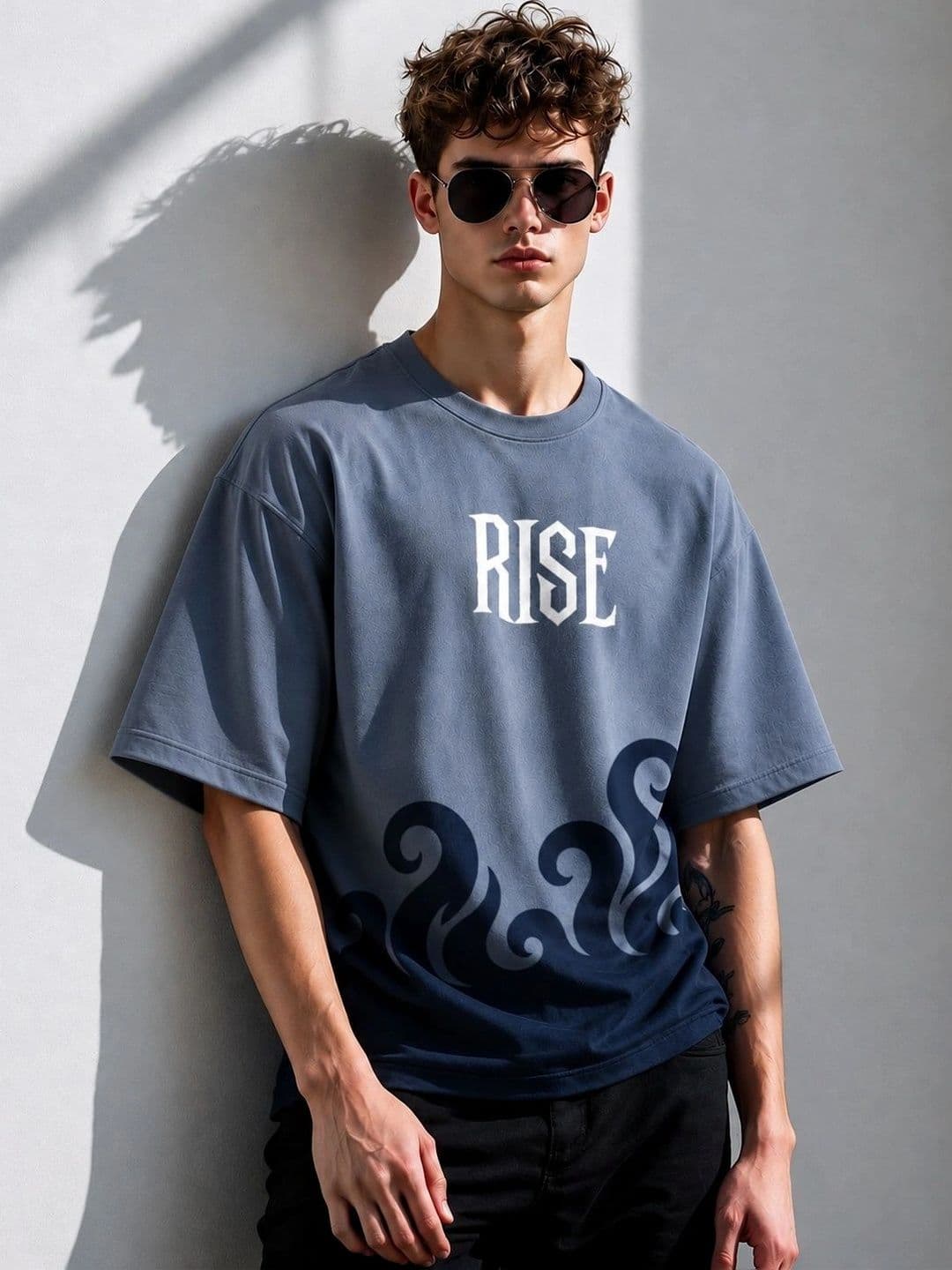 Infirax Men Typography Printed Drop-Shoulder Sleeves T-shirt - view 1