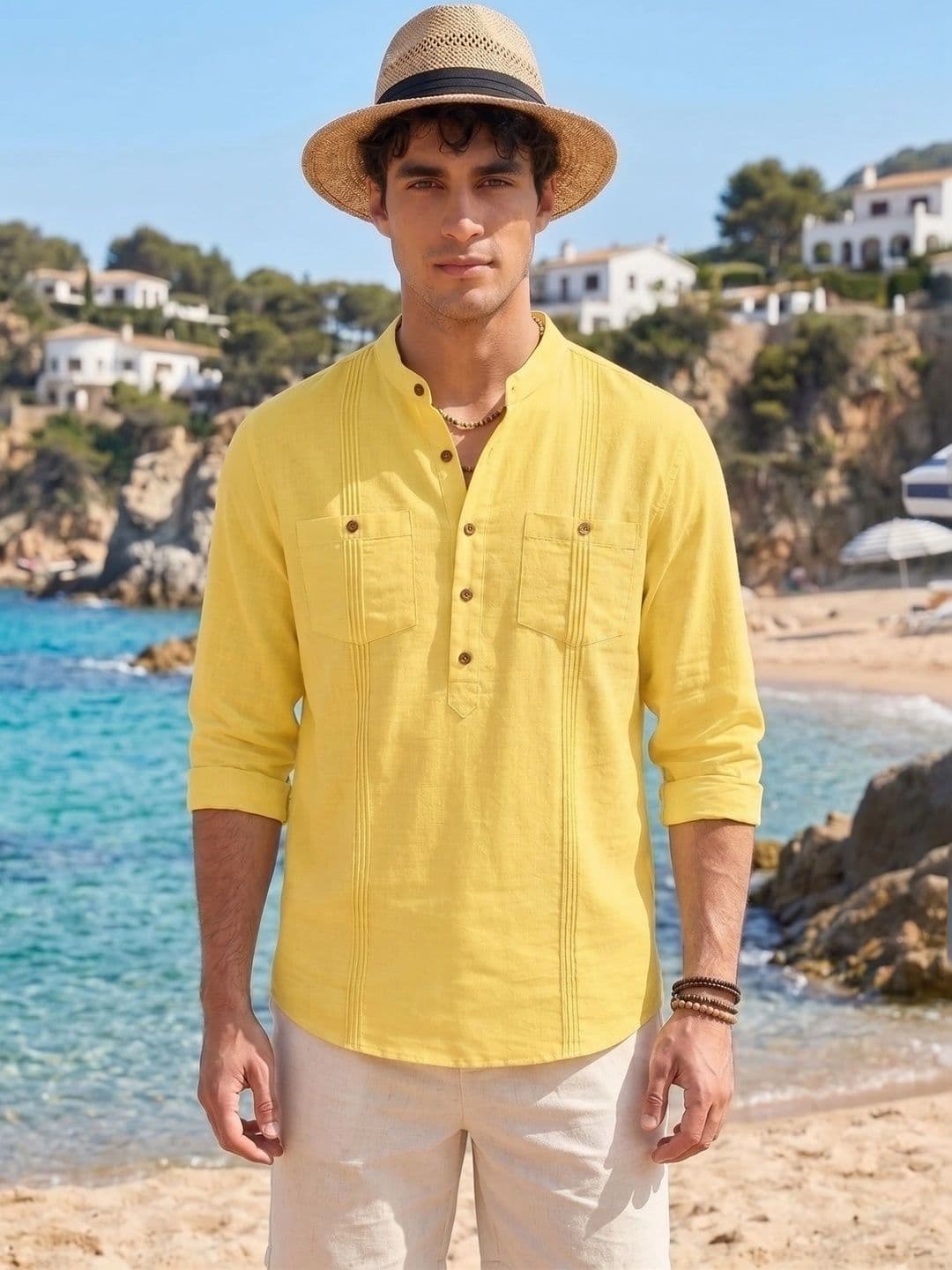 Royalscout Men Regular Fit Cotton Blend Solid Casual Kurta Shirt - view 1
