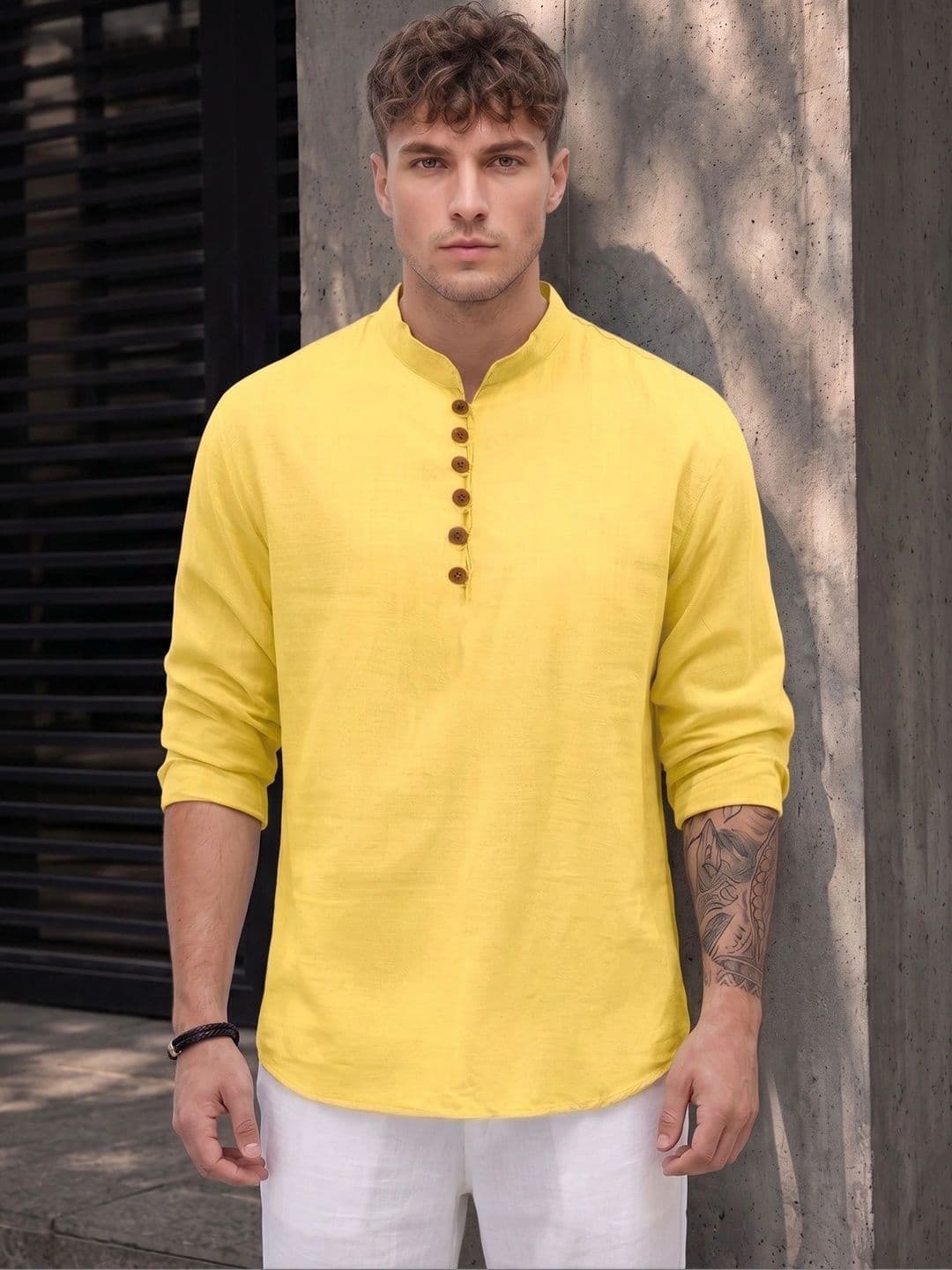 Royalscout Men Standard Casual Shirt with Band Collar - view 1