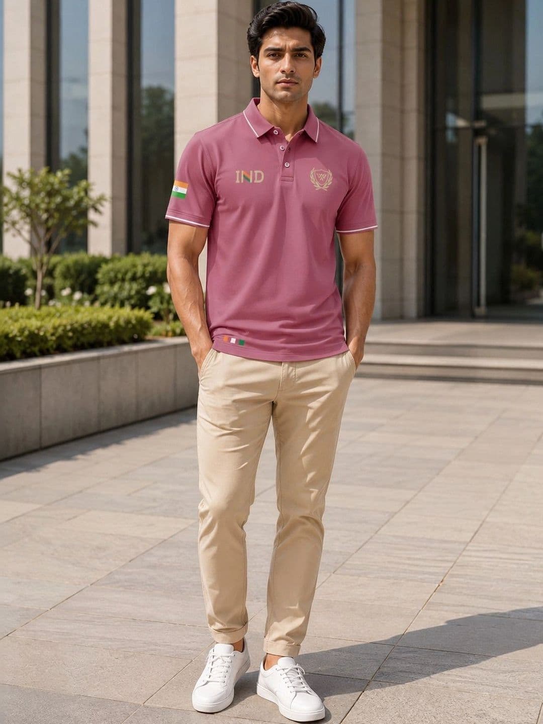 Warrior World Men Printed Polo Collar T-shirt - view 1