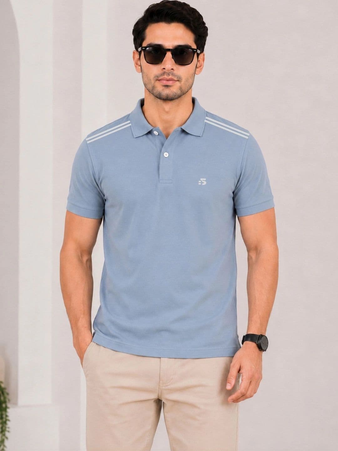 VELS CLOTHING Men Printed Polo Collar Bio Finish T-shirt - view 1