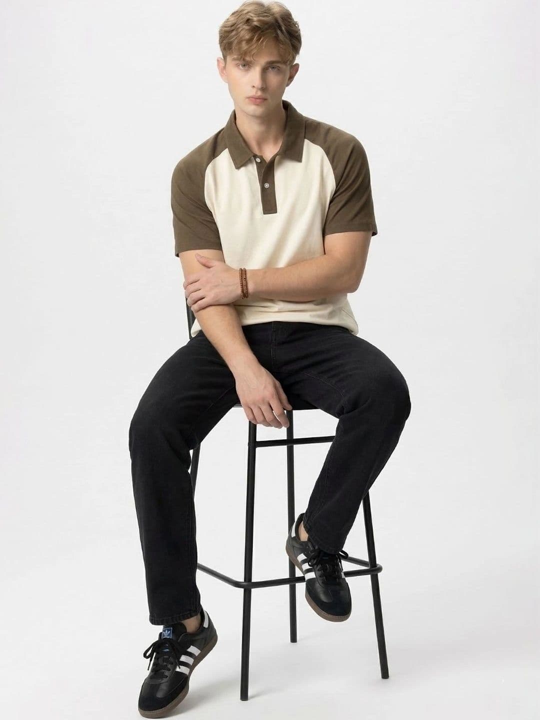 Kook N Keech Men Colourblocked Polo Collar T-shirt - view 1