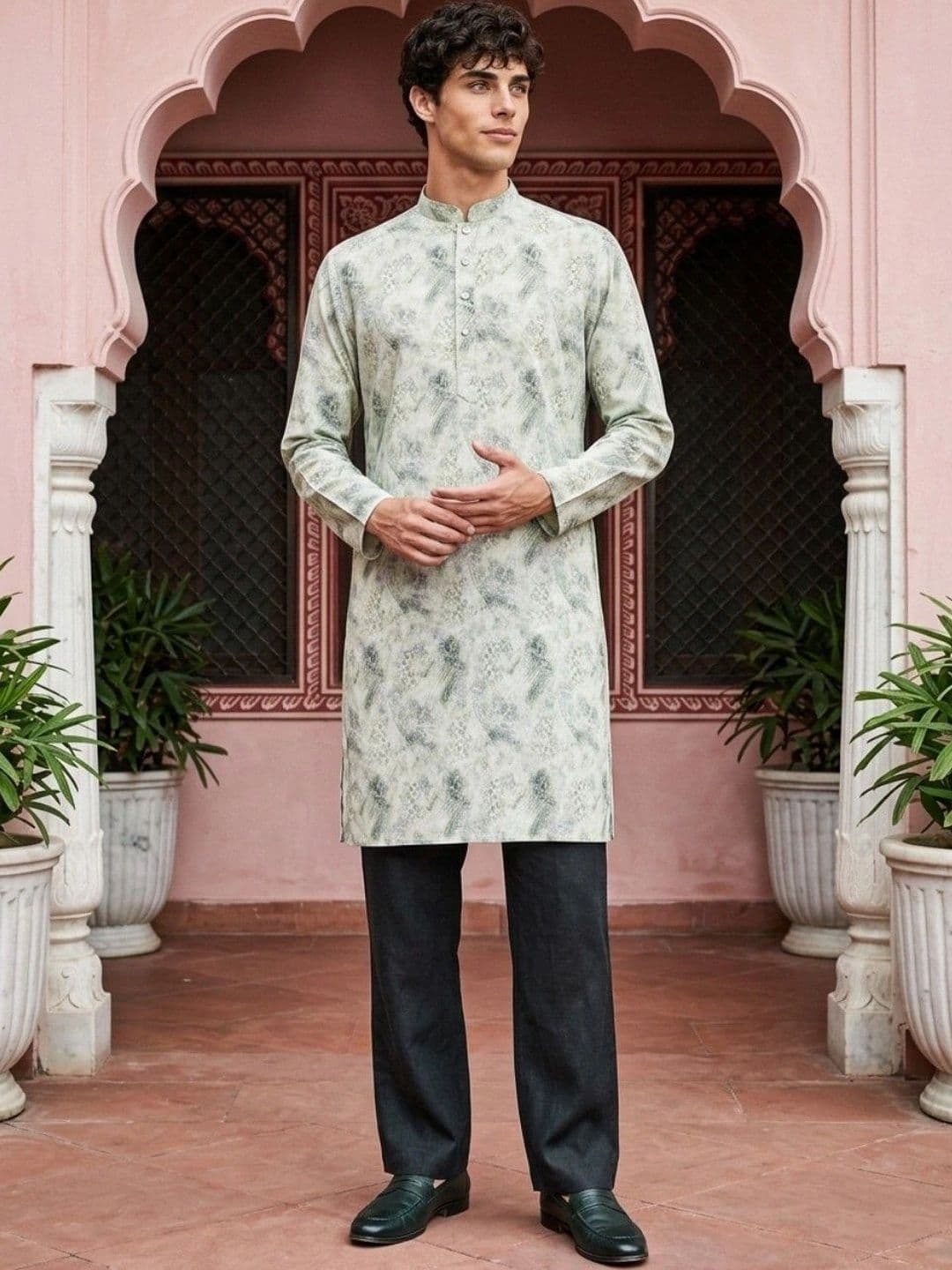 DRIP CHOWK Men Printed Jacquard Kurta - view 1