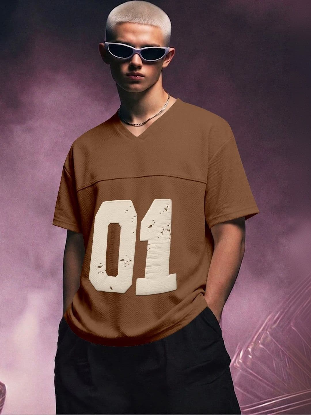 FTX Men Typography V-Neck T-shirt - view 1