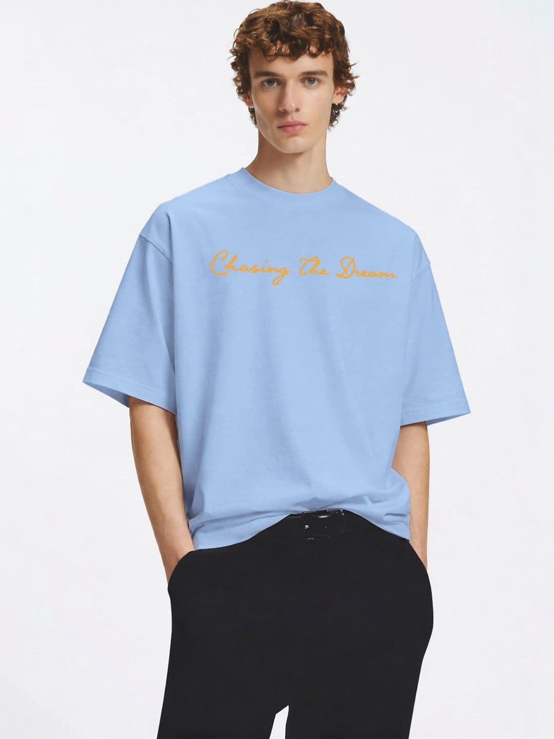 Moda rapido X TOGS & TERRE Men Typography Printed Drop-Shoulder Sleeves Organic Cotton Blend T-shirt - view 1