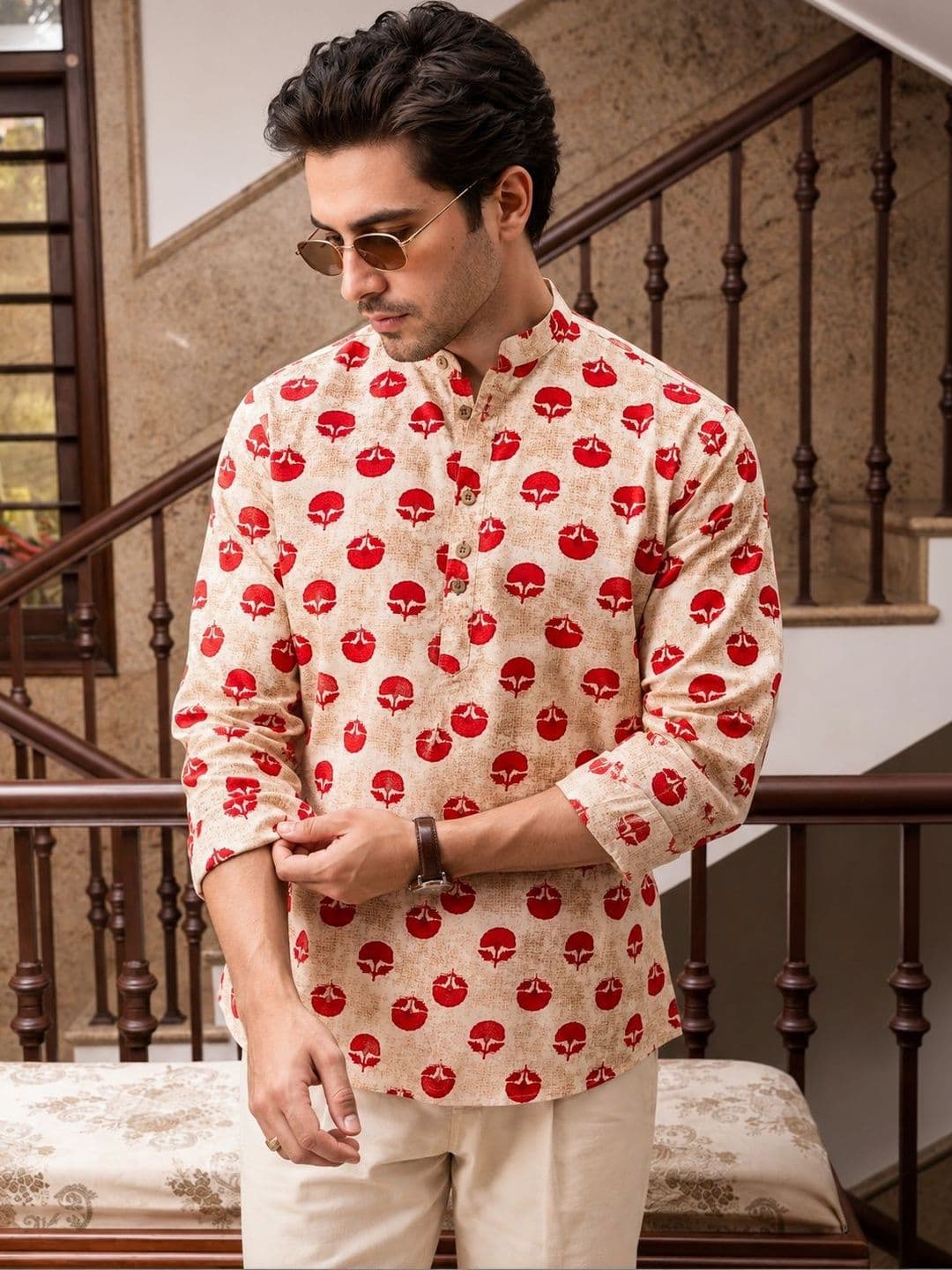 Anouk Men Ethnic Motifs Printed Block Print Kurta - view 1
