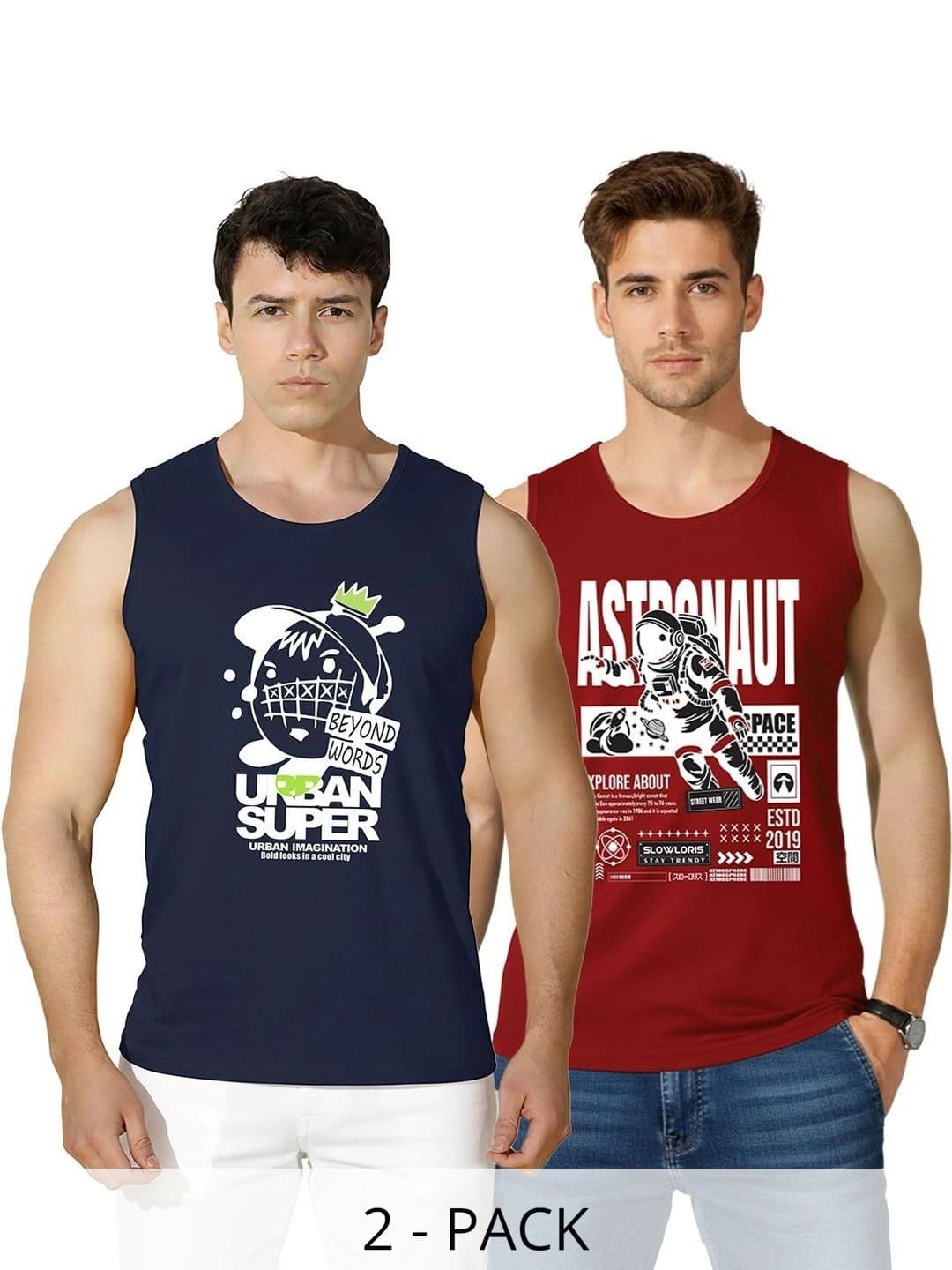 CRYPTIC Men Pack of 2 Printed T-shirt - view 1