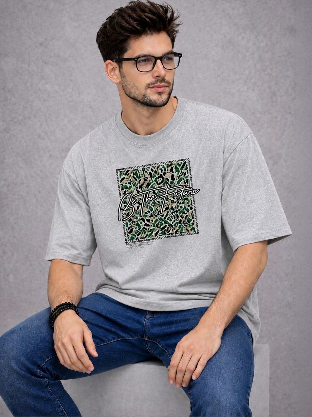 Moda Rapido Men Printed Drop-Shoulder Sleeves T-shirt - view 1