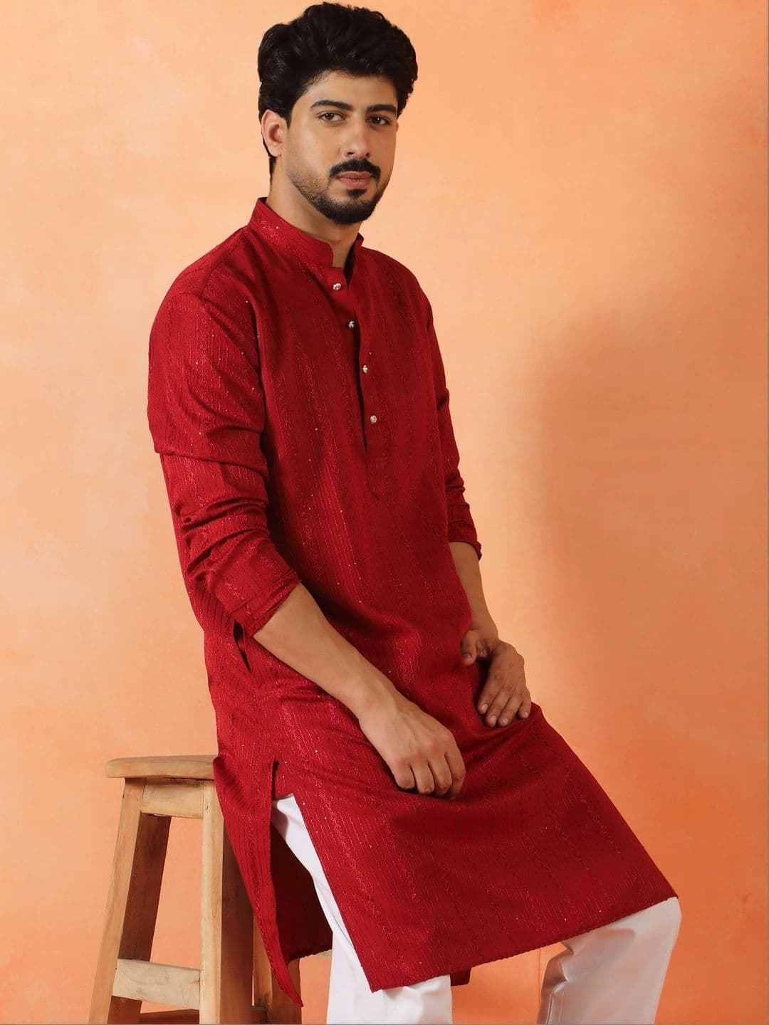 KRAFT INDIA Men Sequinned Kurta - view 1