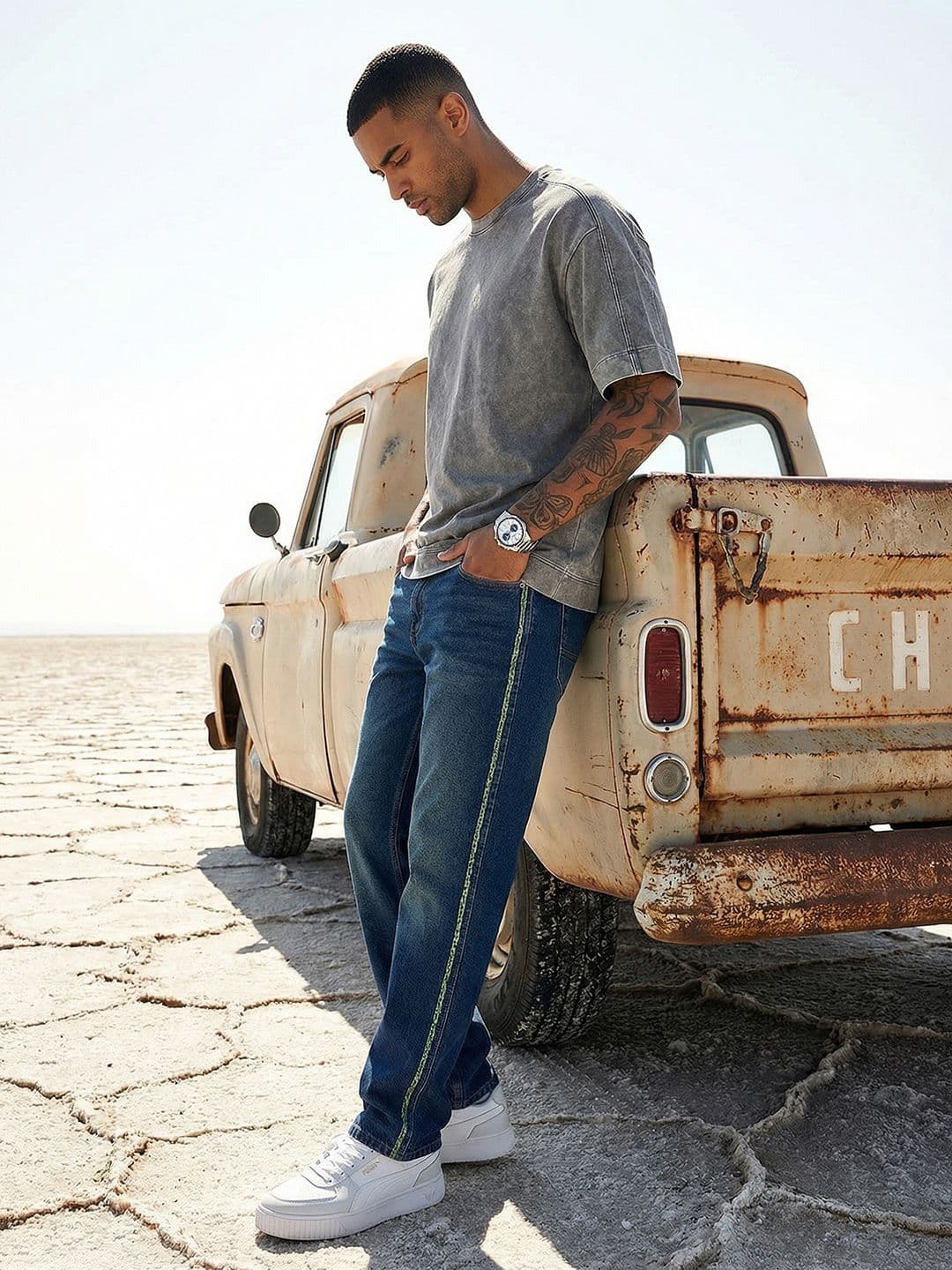 The Roadster Life Co. Men Frayed Straight Fit Jeans - view 1