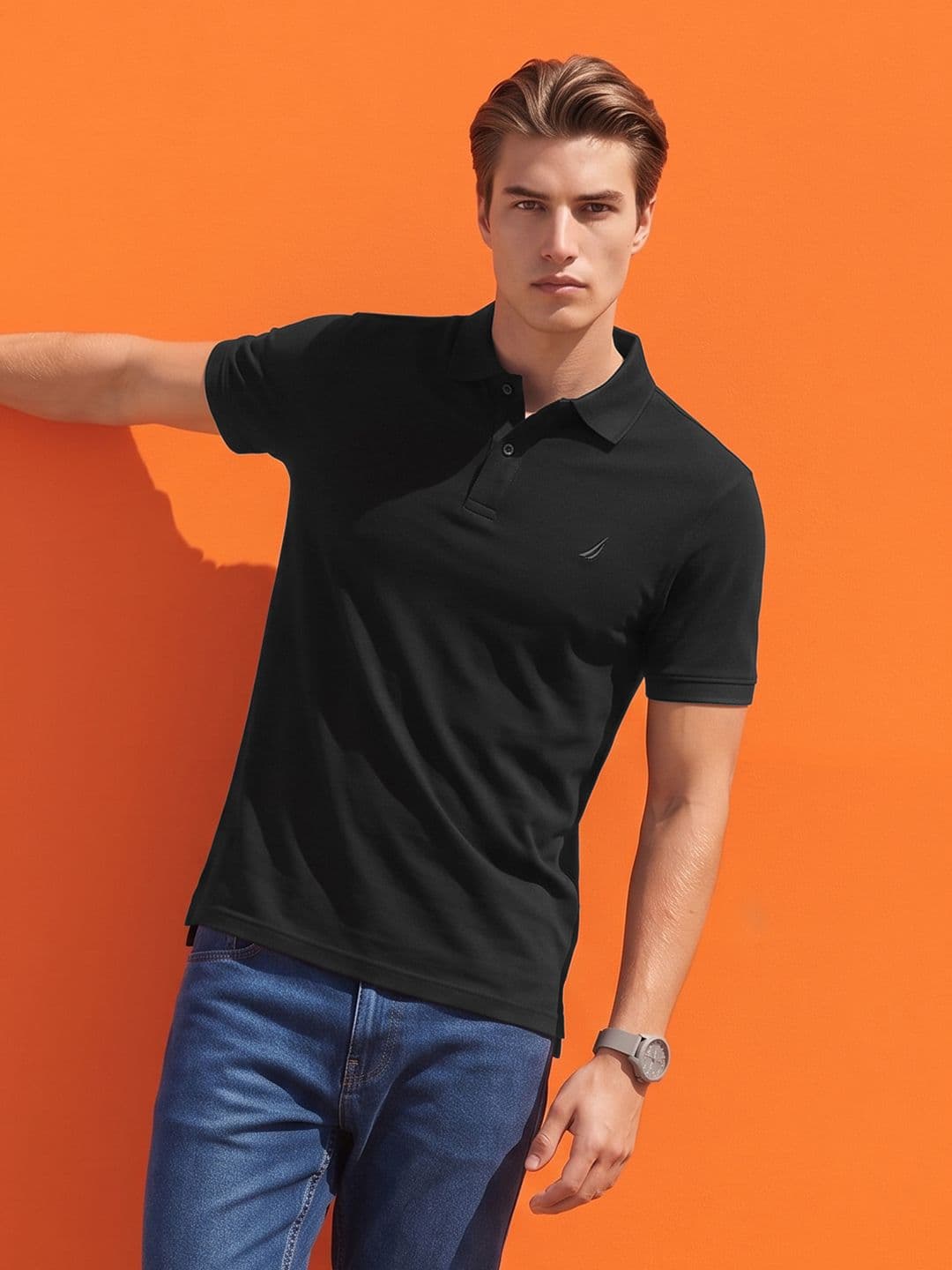 Nautica Polo Collar Pure Cotton T-shirt - view 1