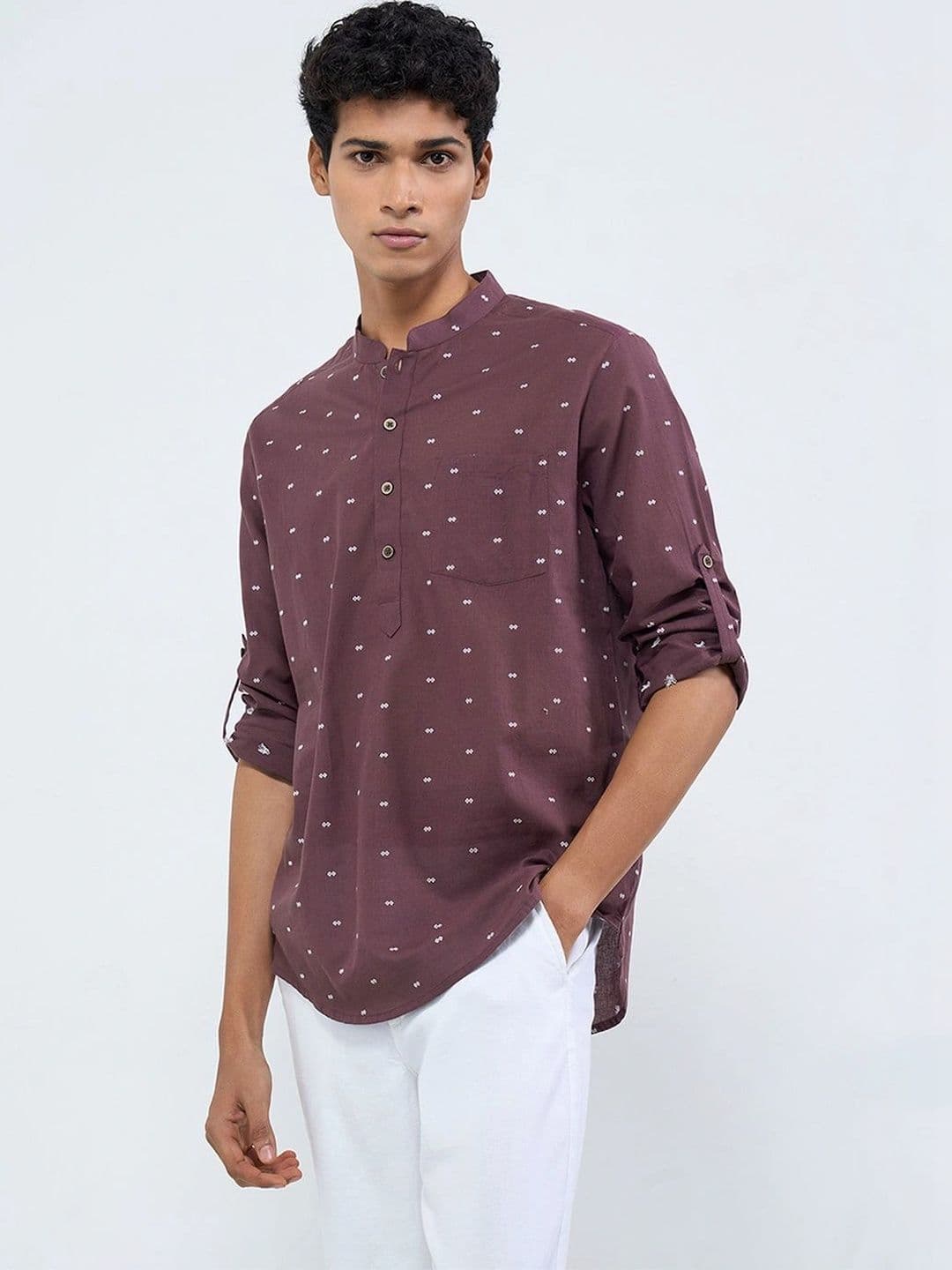indus route by Pantaloons Men Embellished Kurta - view 1