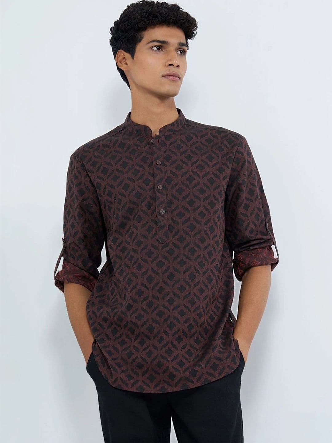indus route by Pantaloons Men Ethnic Motifs Printed Kurta - view 1