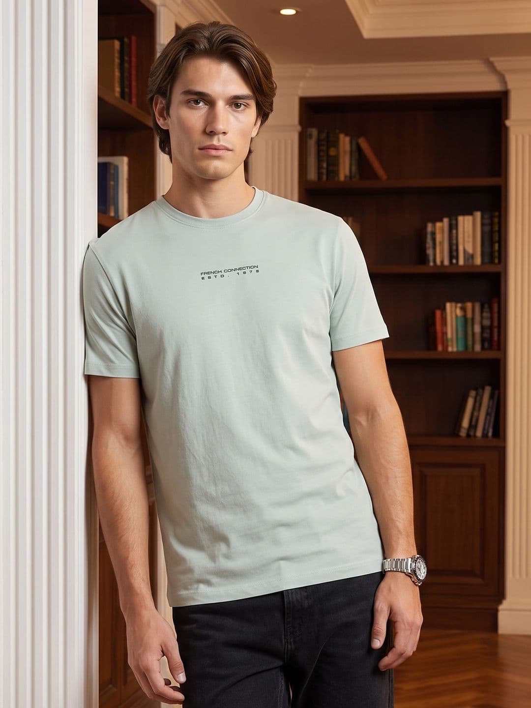 French Connection Brand Logo Printed Pure Cotton T-shirt - view 1