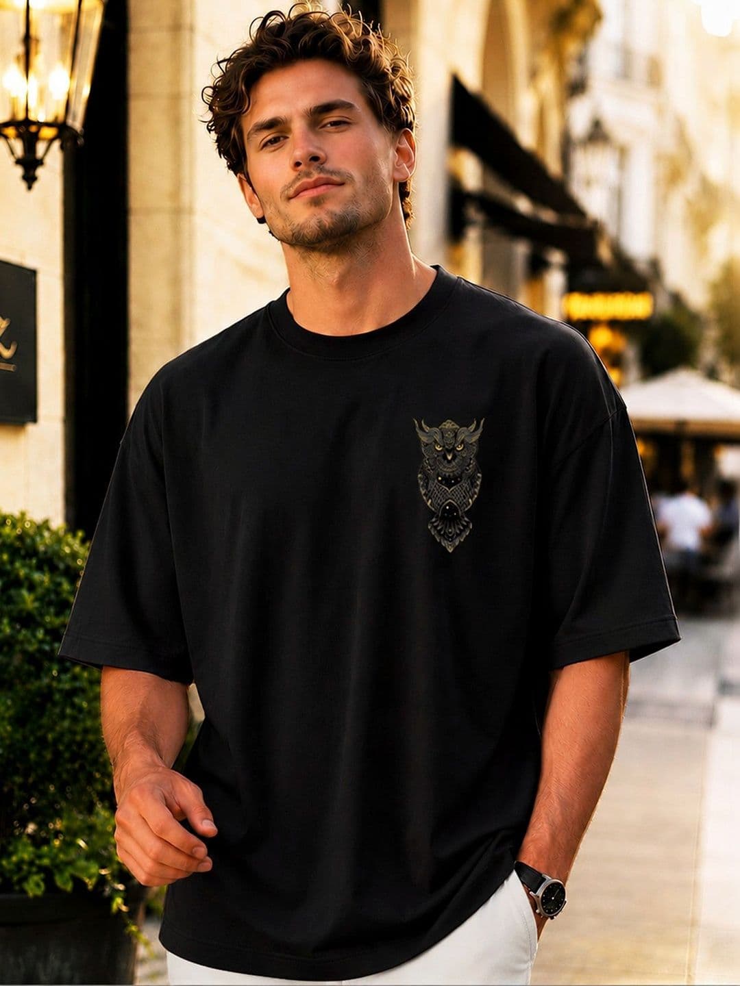 AUSK Men Printed Drop-Shoulder Sleeves T-shirt - view 1