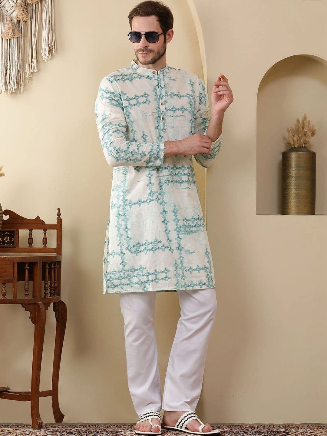 SOURAGYA Men Ethnic Motifs Printed Kurta - view 1