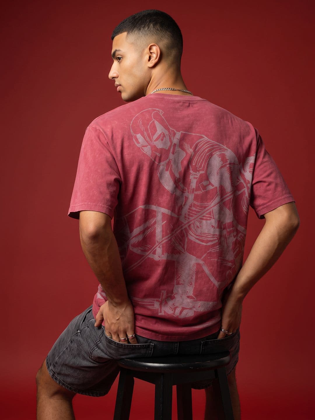 MARVEL STREET Relaxed Fit Deadpool Graphic Printed Pure Cotton T-shirt - view 1