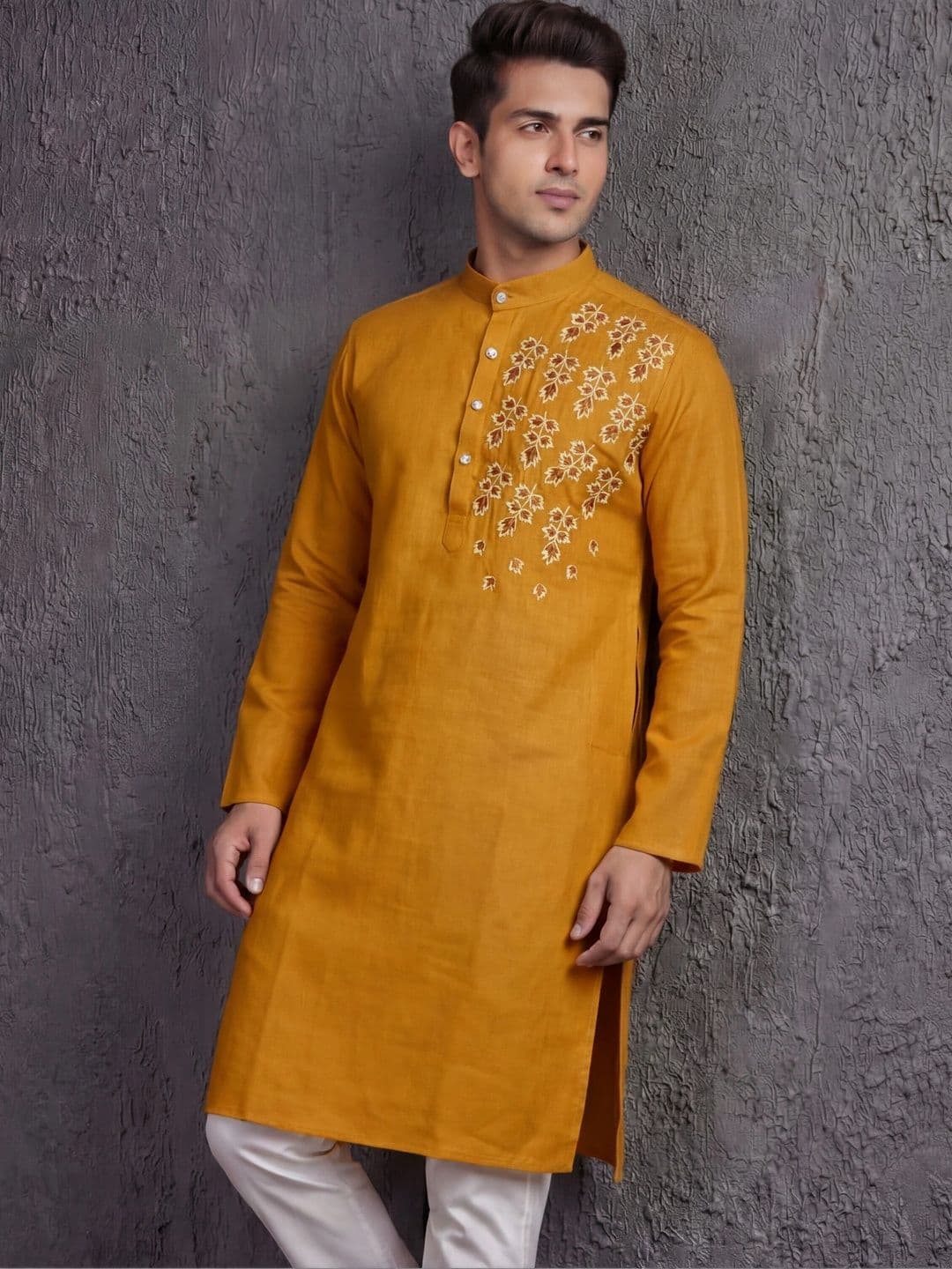 Tibra Collection Men Embroidered Thread Work Kurta - view 1