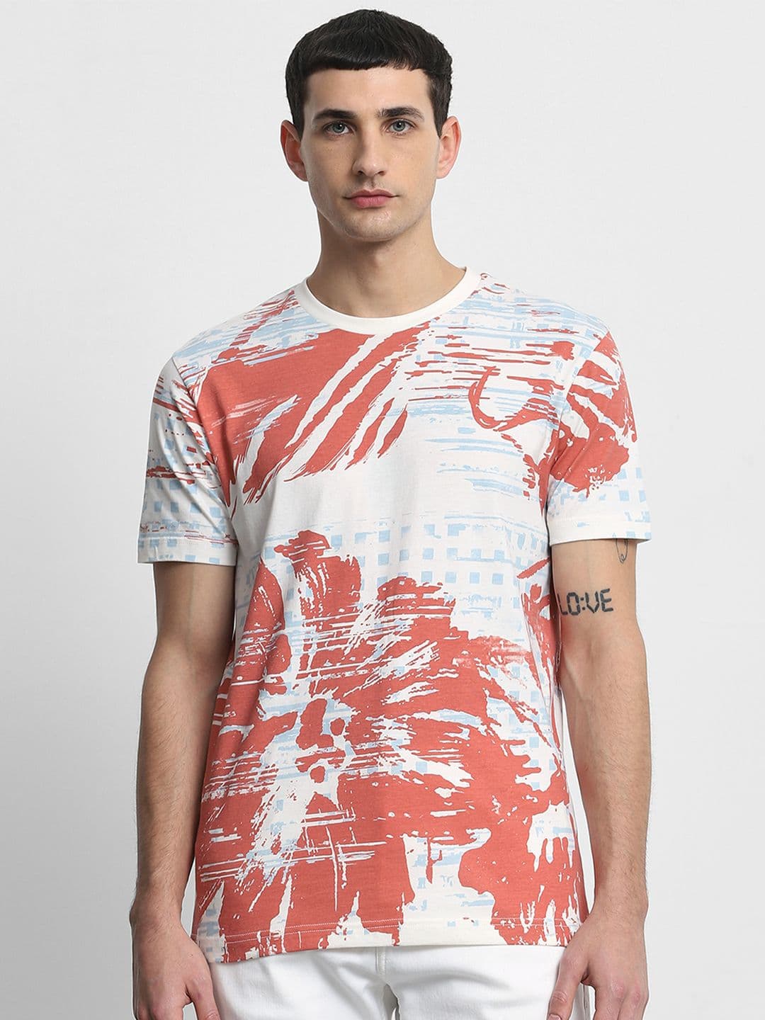 Mufti Men Abstract Printed Slim Fit T-shirt - view 1