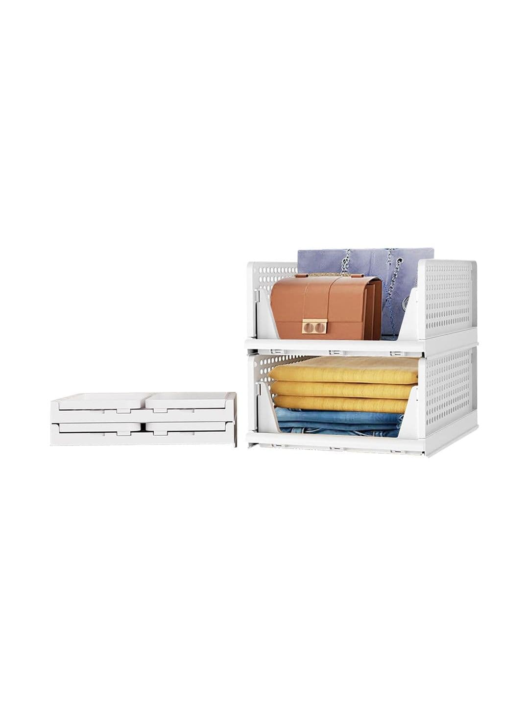 Aditya Polymers White Set of 2 Super Strong Multi-Utility Organisers - view 1