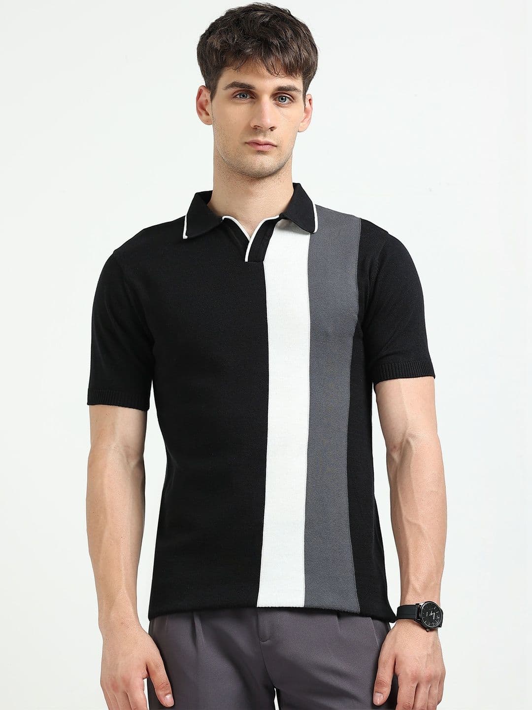 MOHICANS Men Colourblocked Polo Collar Pure Cotton Tshirt - view 1