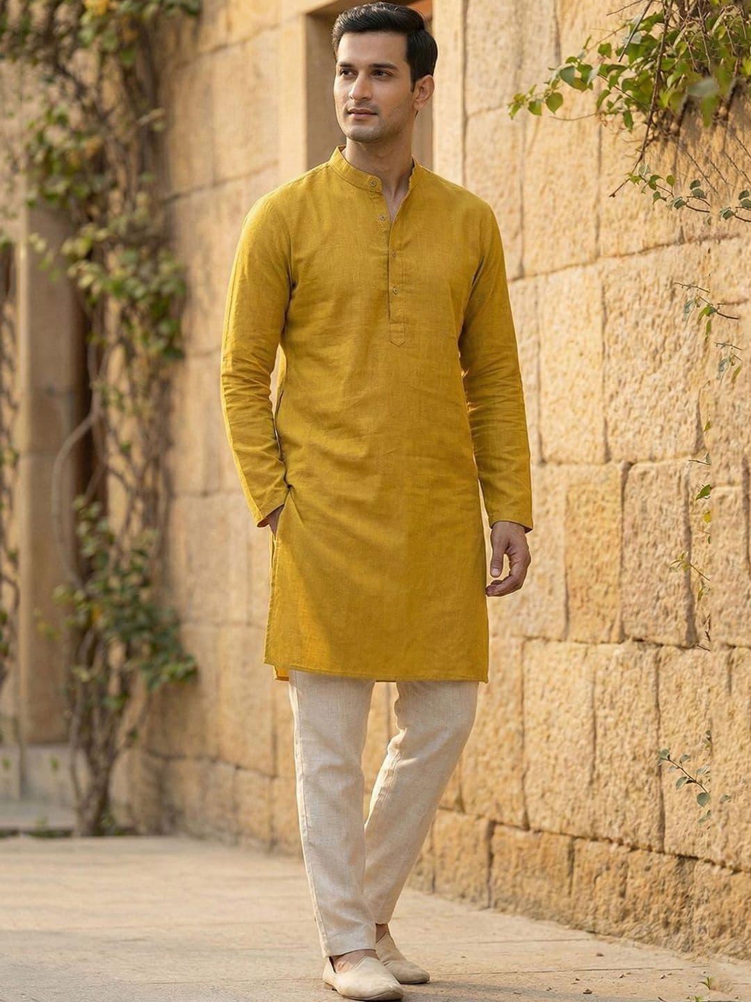 CHHAAP Cotton Blend Straight Above Knee Kurta - view 1