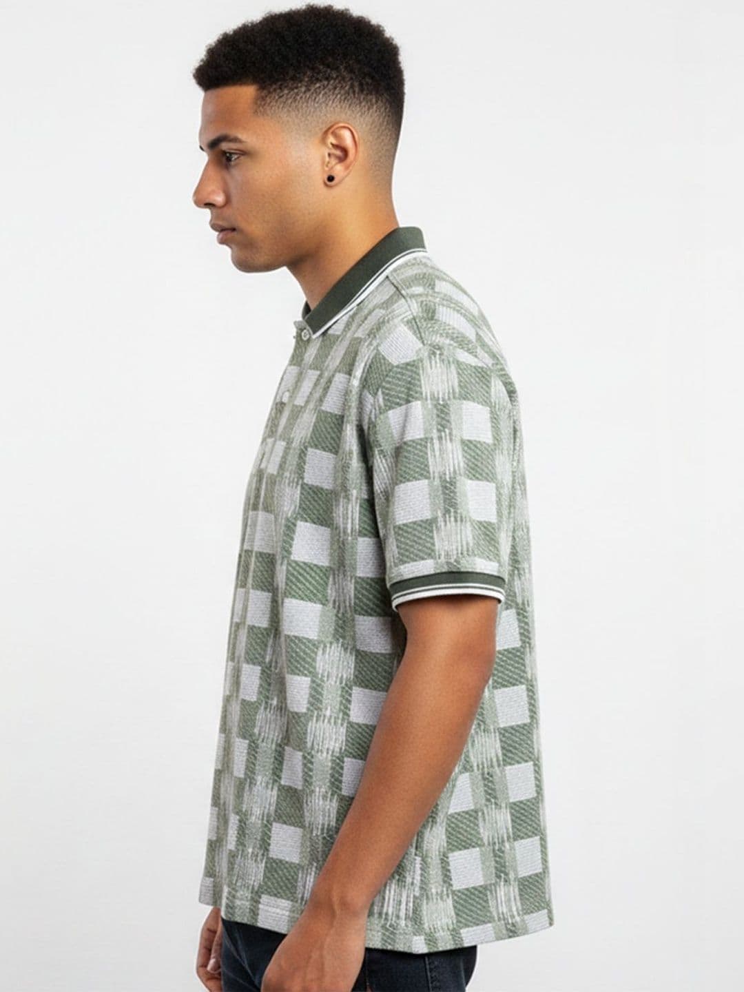 glitchez Men Checked Polo Collar T-shirt - view 1