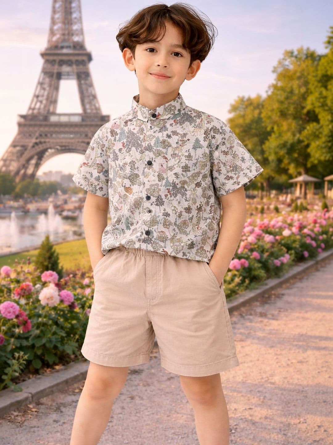 HERE&NOW Unisex Kids Printed Shirt with Shorts - view 1