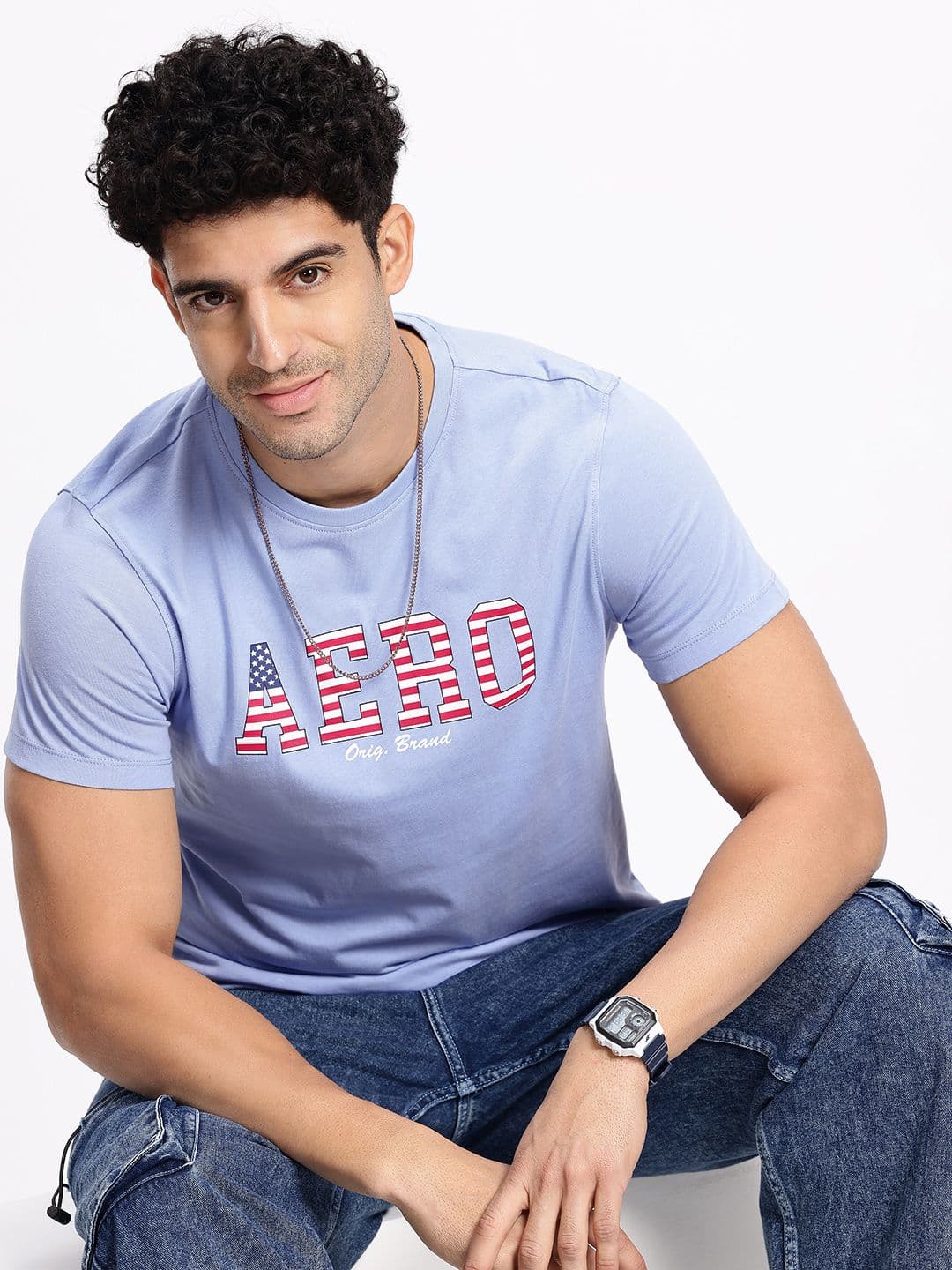 Aeropostale Brand Logo Printed Pure Cotton Slim Fit T-shirt - view 1