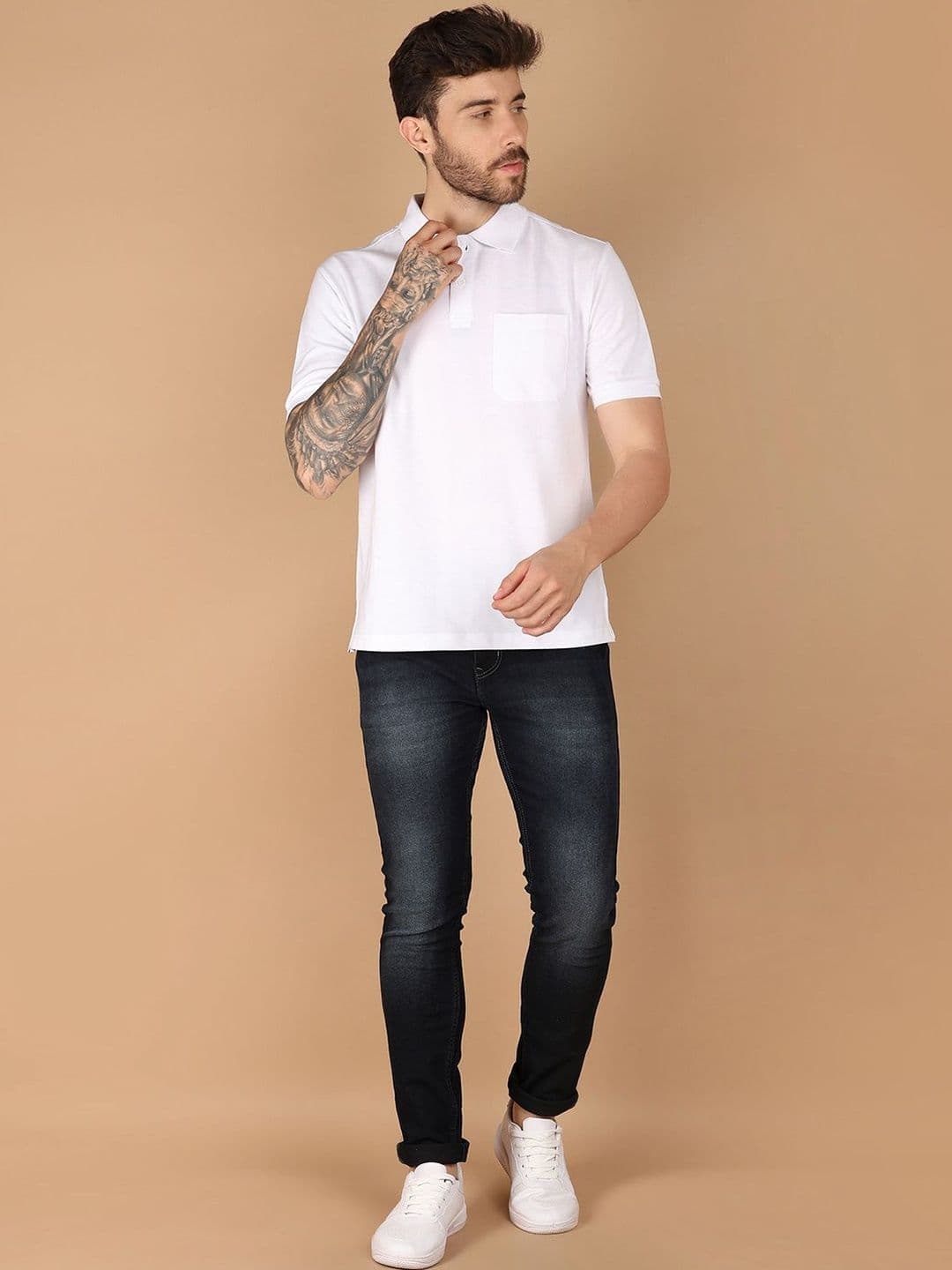 V-Mart Men Polo Collar Pockets T-shirt - view 1