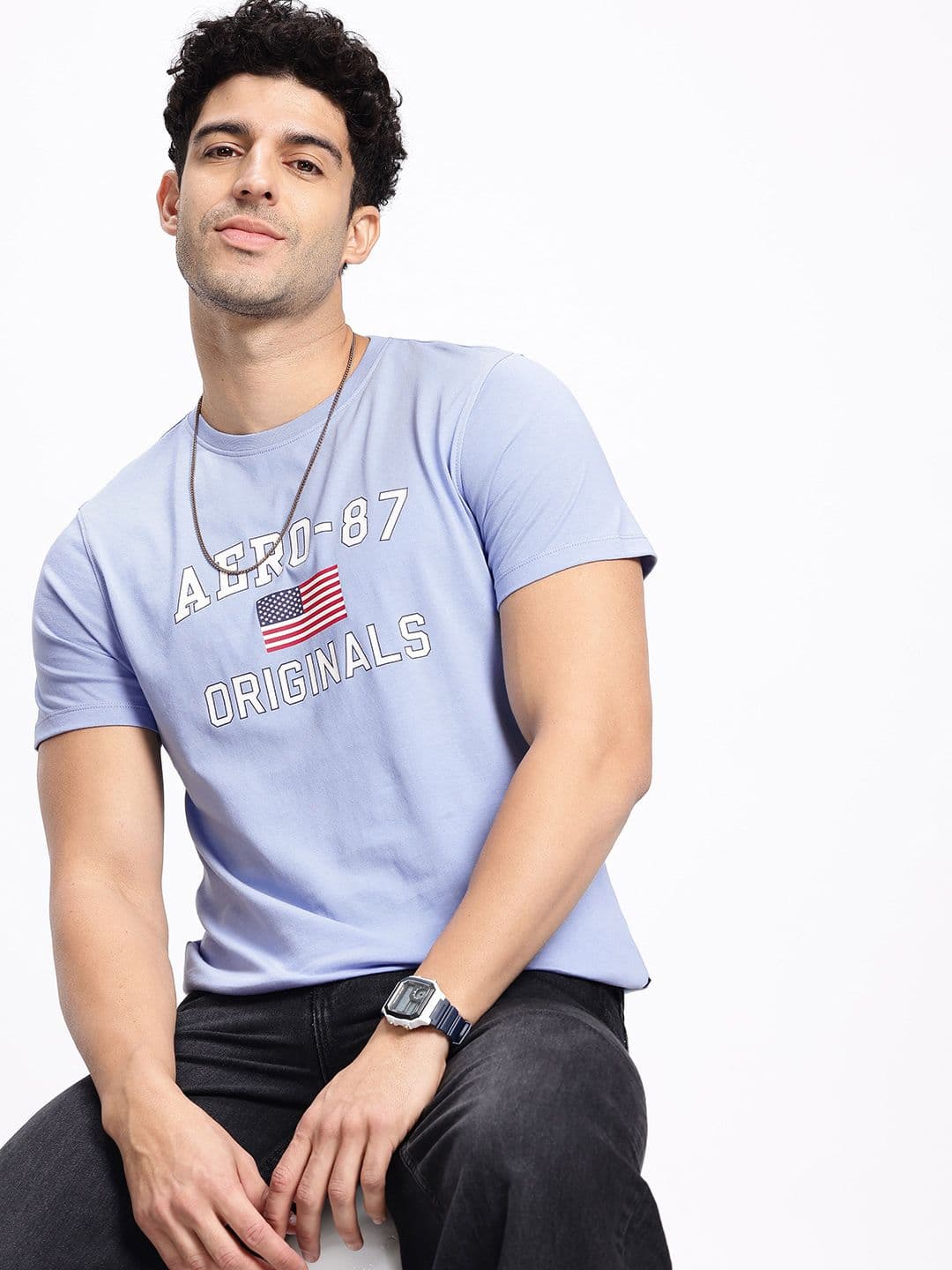 Aeropostale Brand Logo Printed Pure Cotton Slim Fit T-shirt - view 1