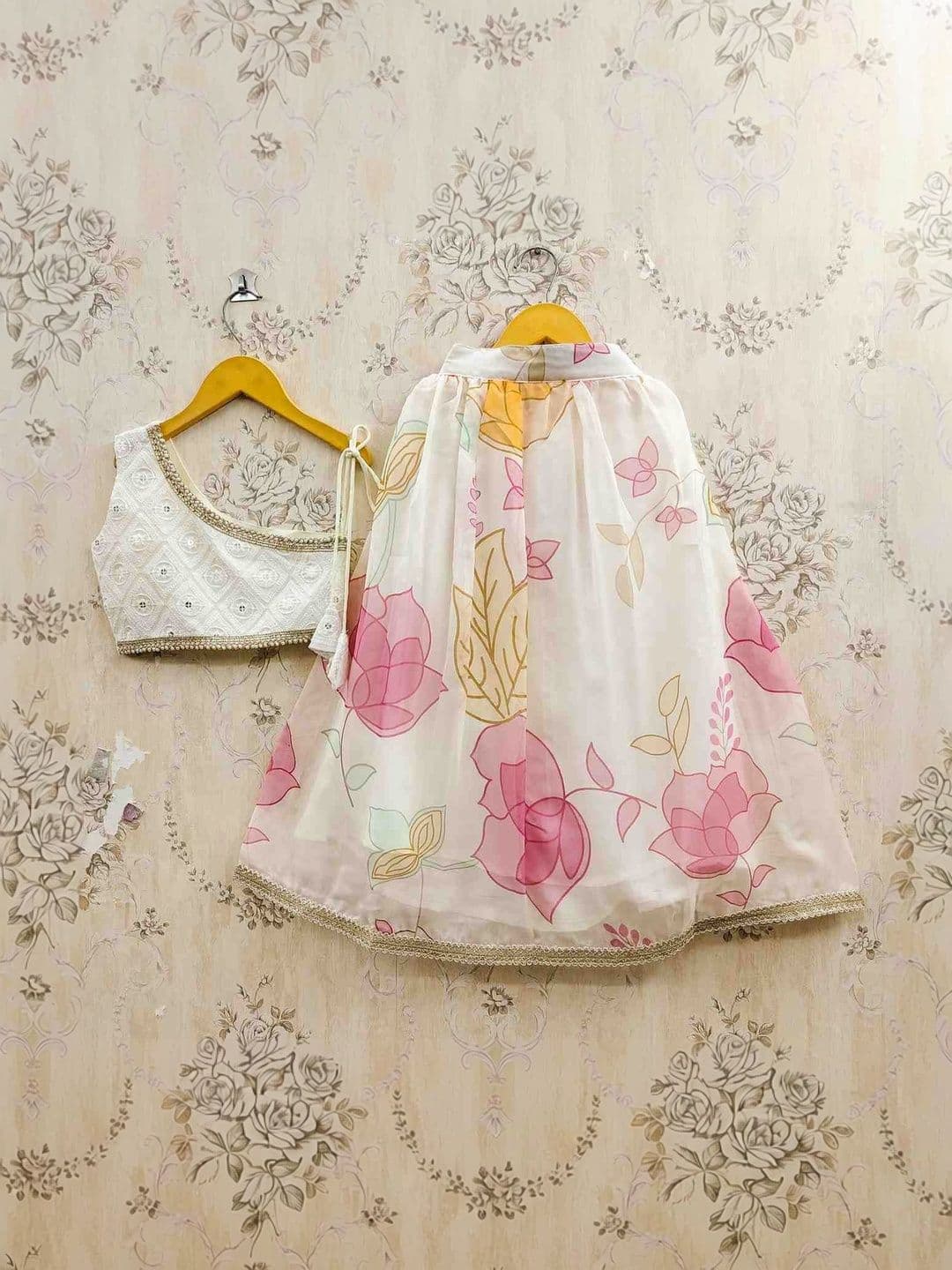 Q-one Store Girls Embroidered Thread Work Ready to Wear Lehenga & - view 1