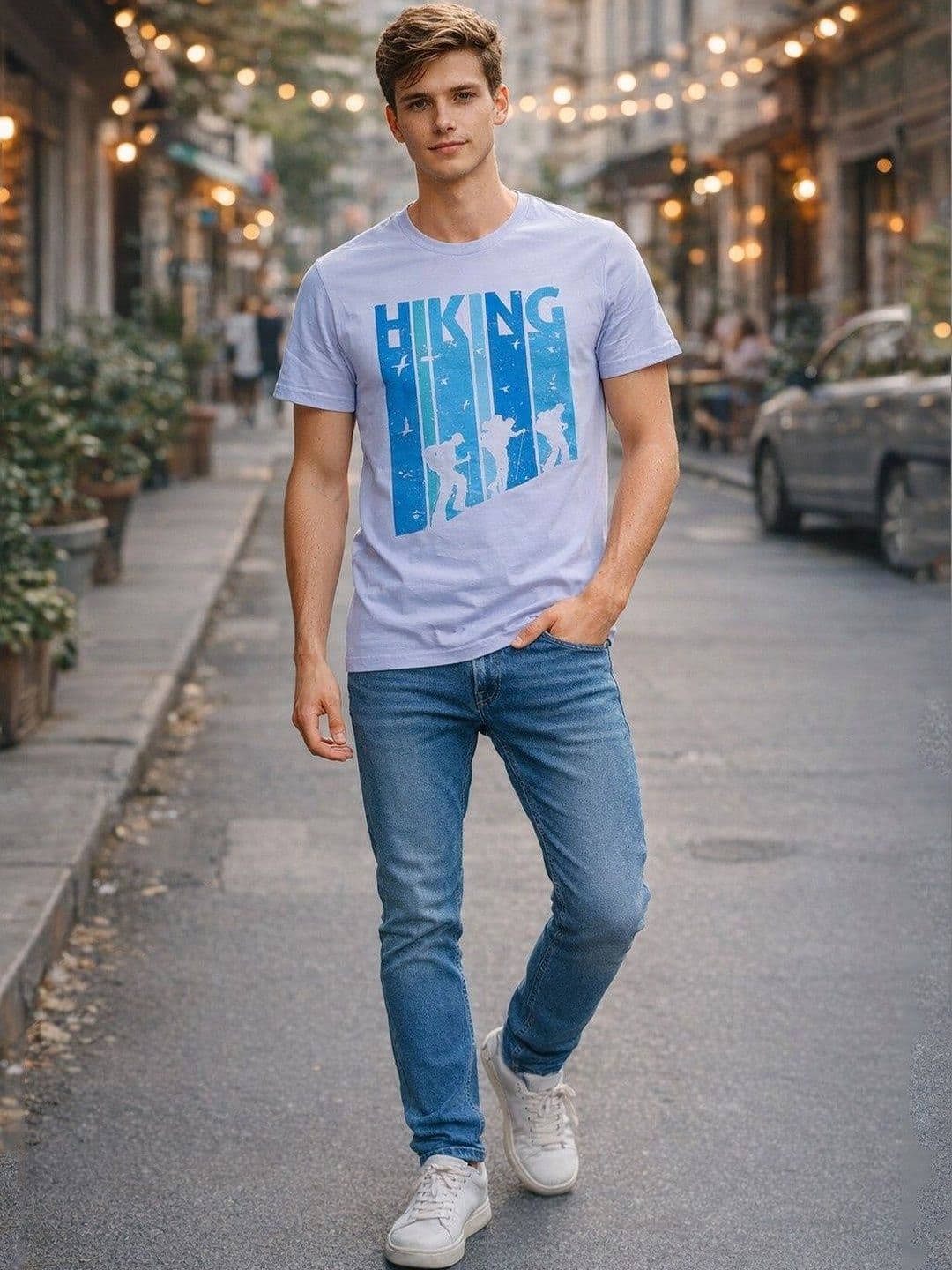 The Roadster Lifestyle Co Printed Cotton Round Neck T-shirt - view 1