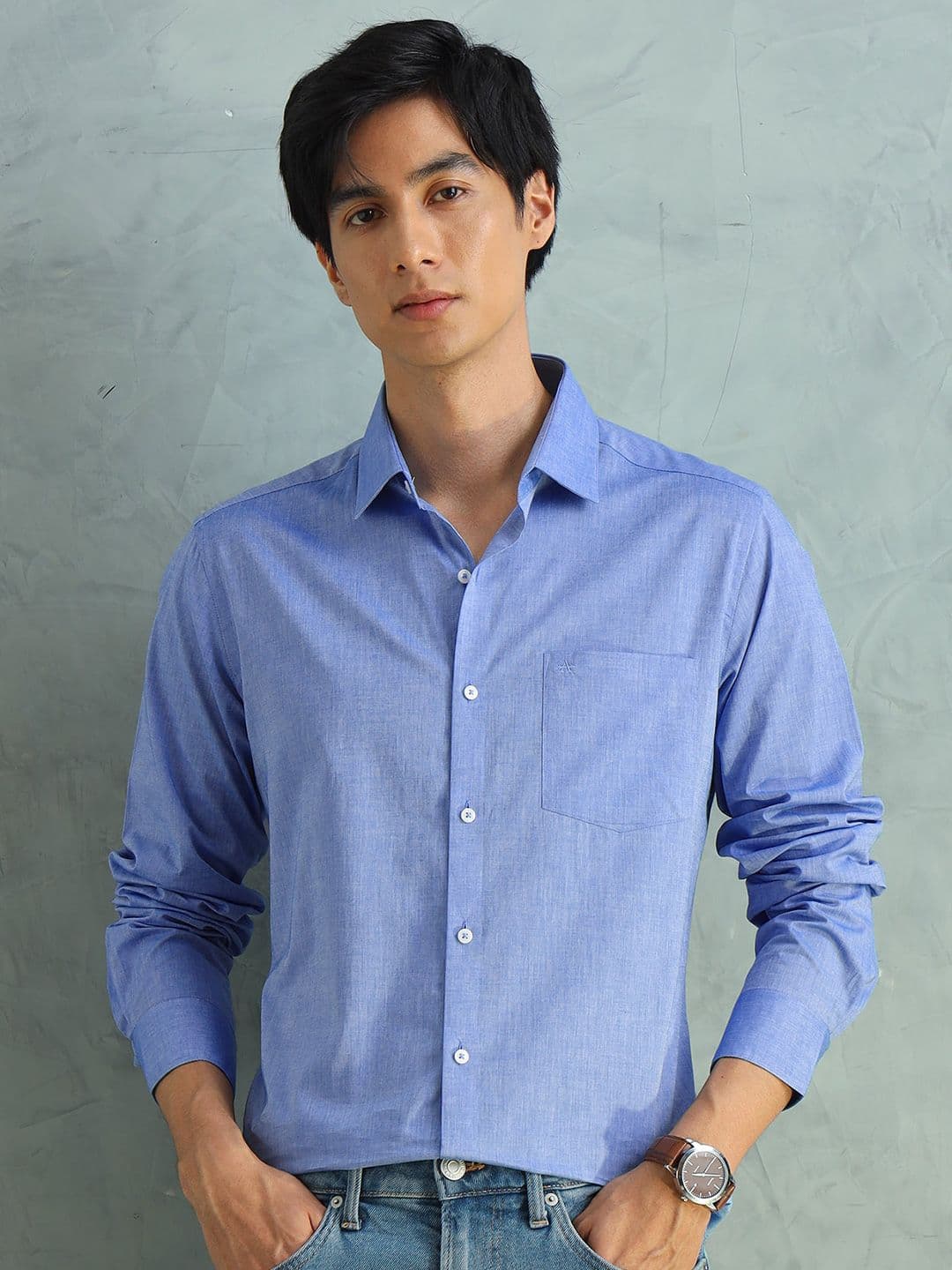 Arrow Men Pure Cotton Manhattan Slim Fit Formal Shirt - view 1