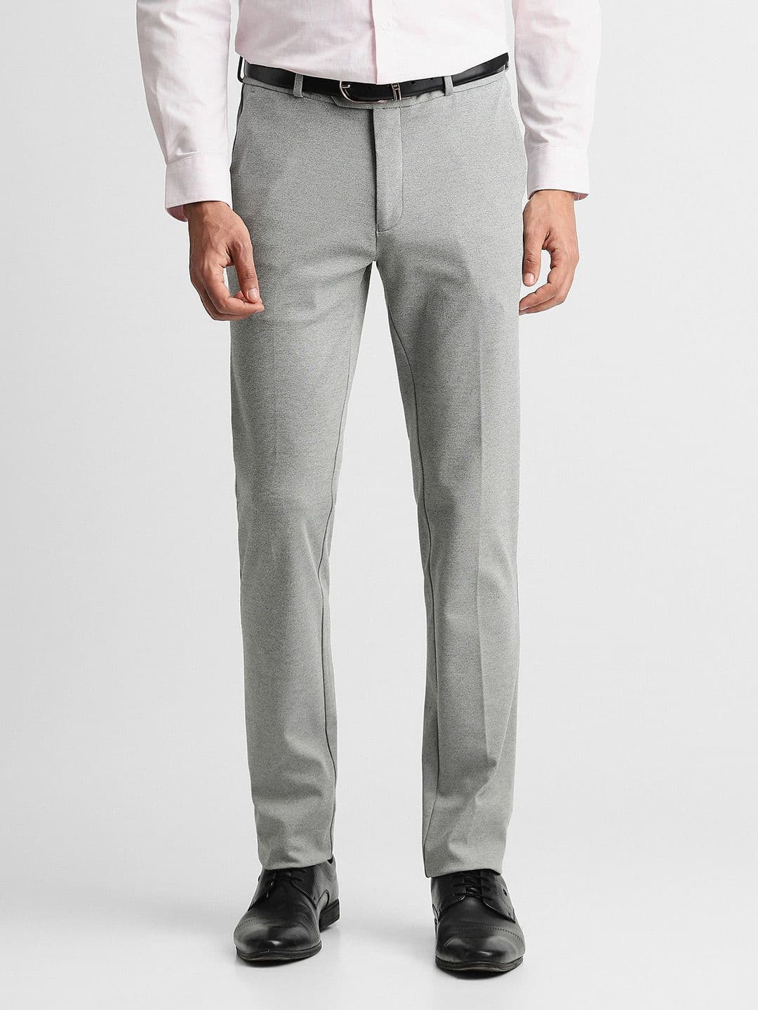 Peter England Men Grey Slim Fit Trousers - view 1