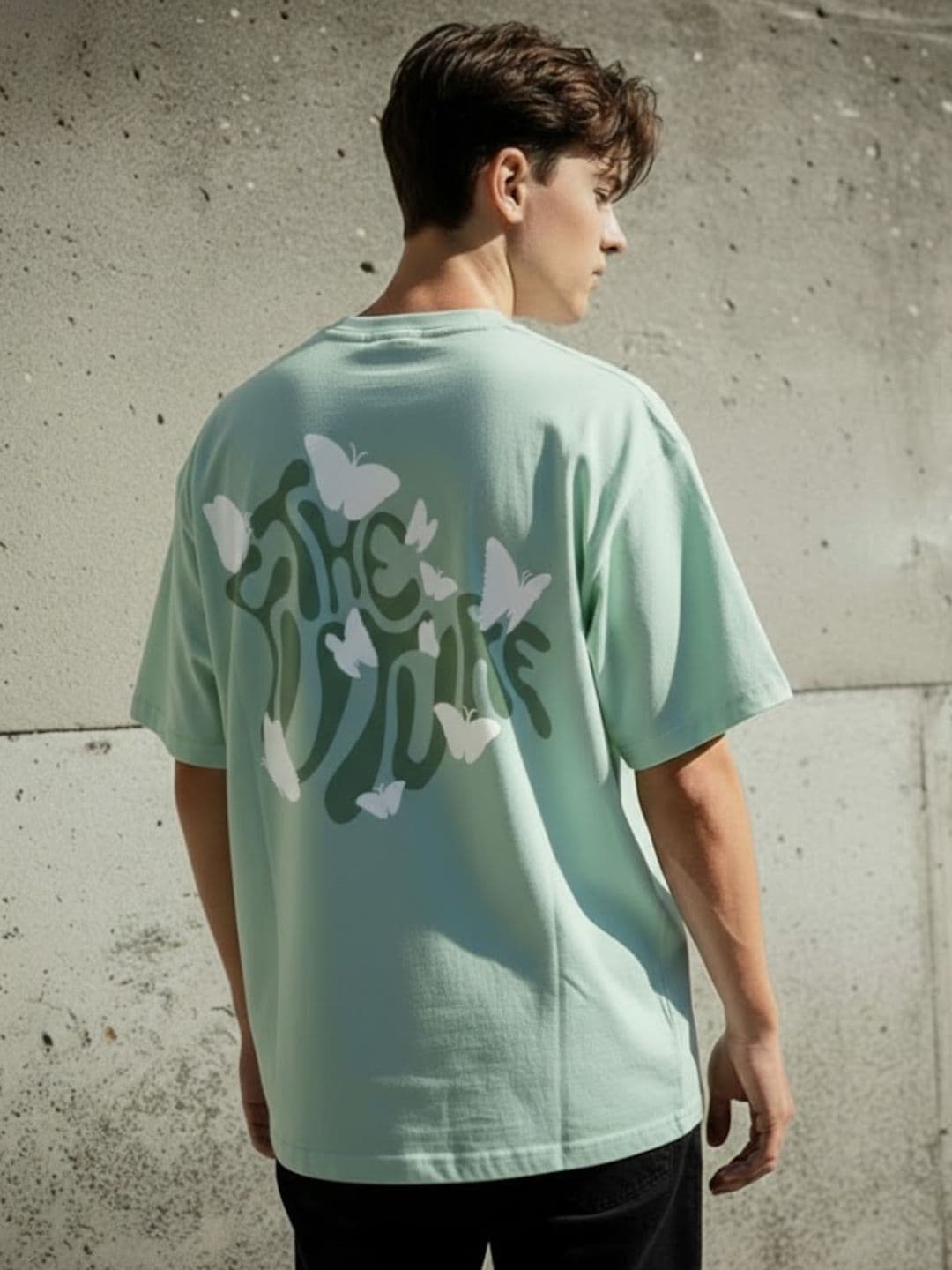 Rigo Unisex Typography Printed Drop-Shoulder Sleeves T-shirt - view 1