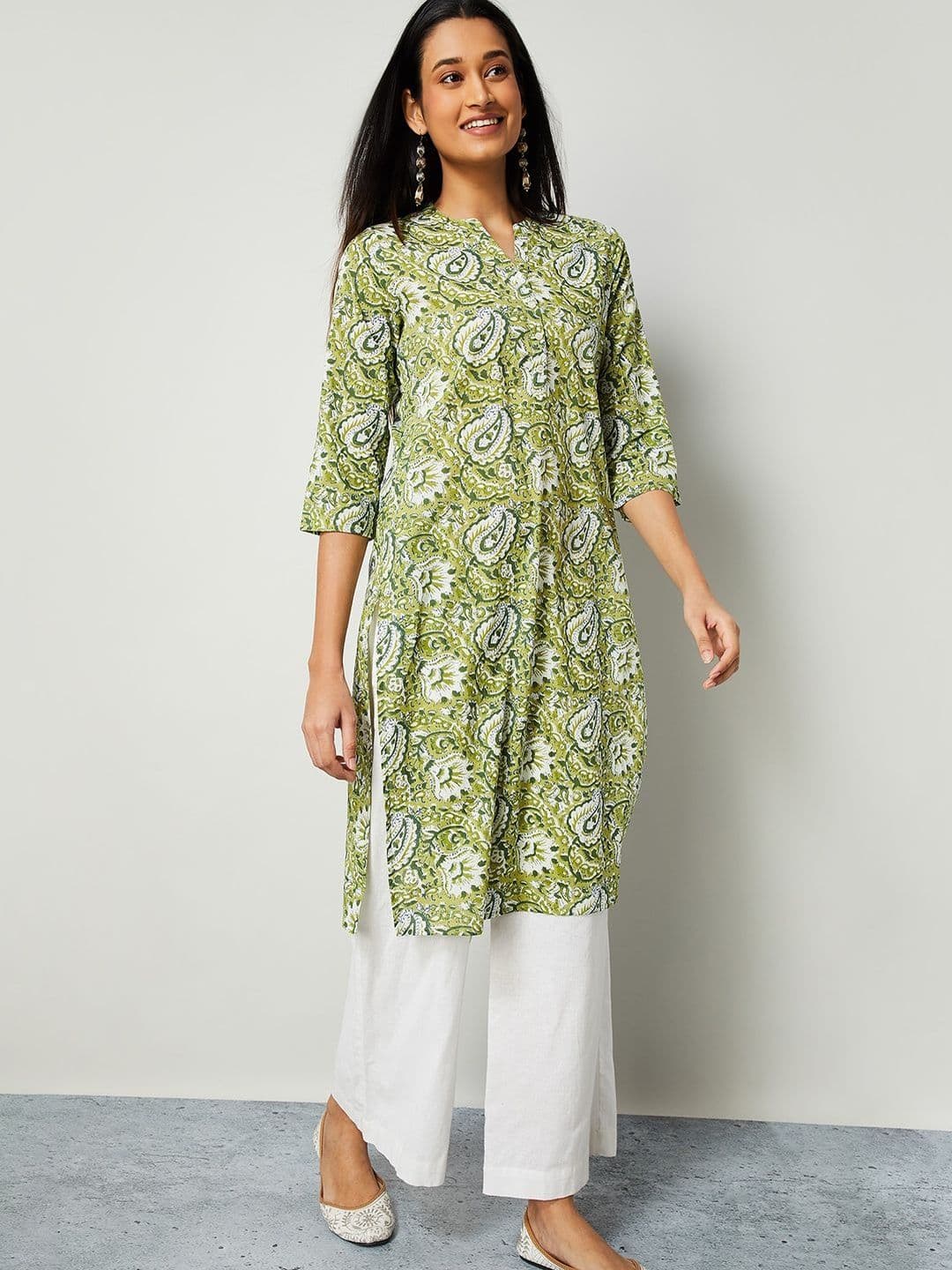 Melange by Lifestyle Women Ethnic Motifs Printed Thread Work Kurta - view 1