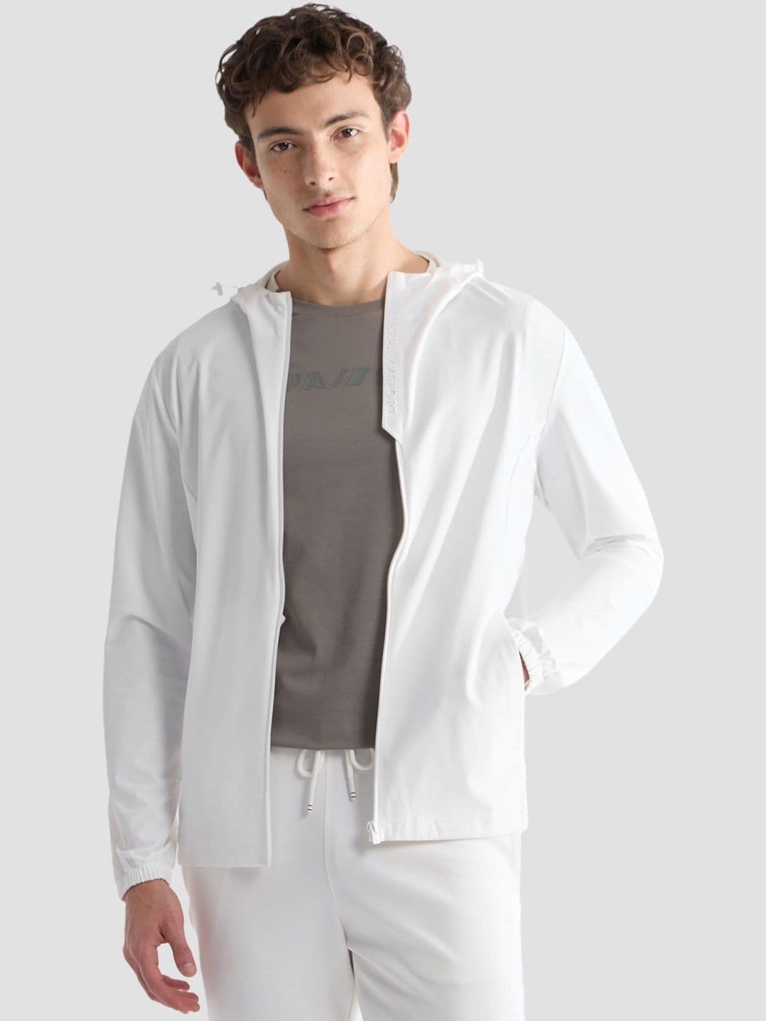 USPA SportSolid Slim Fit Zipper Hooded Jacket - view 1