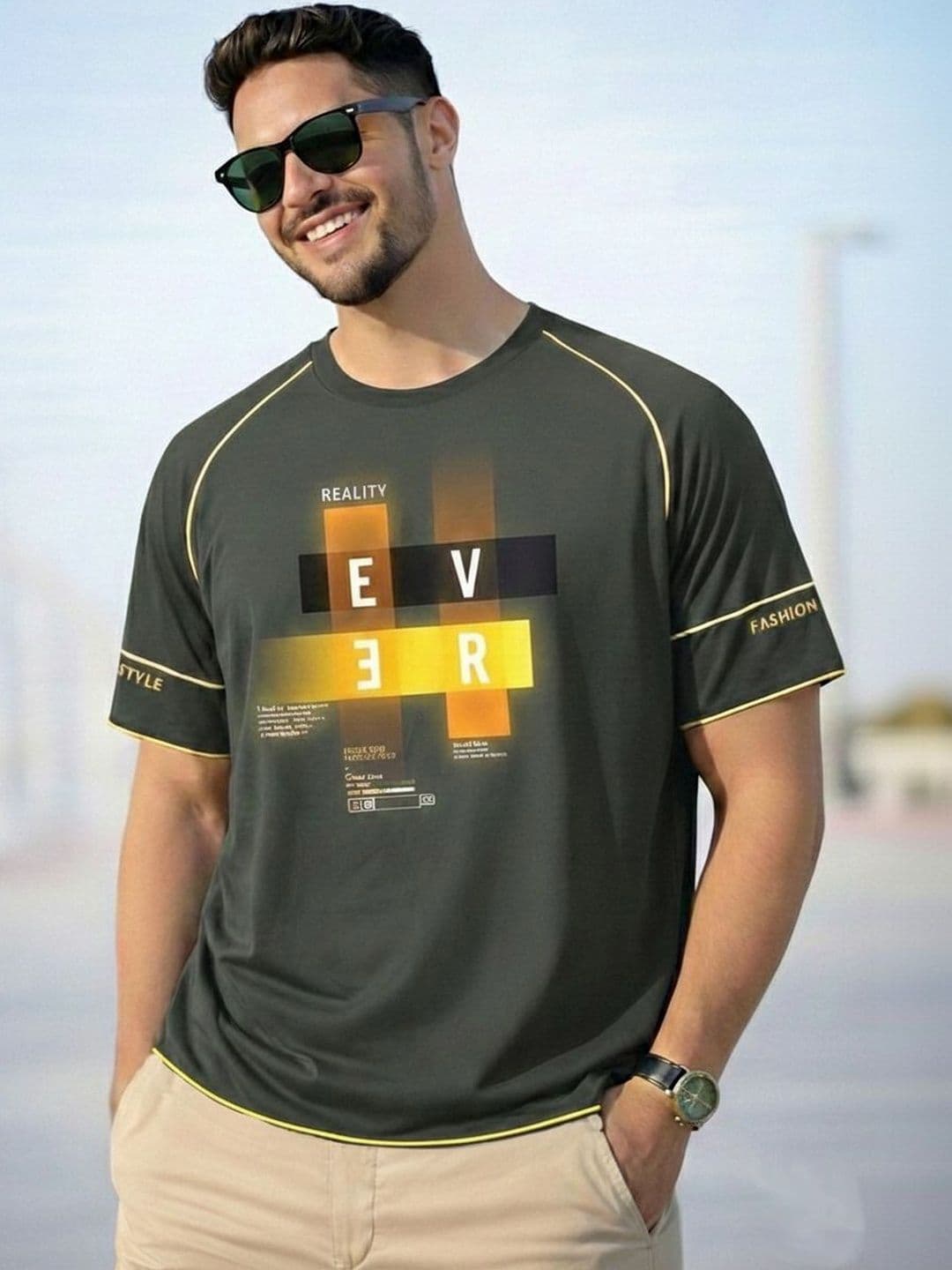 REYA Men Printed Pockets T-shirt - view 1