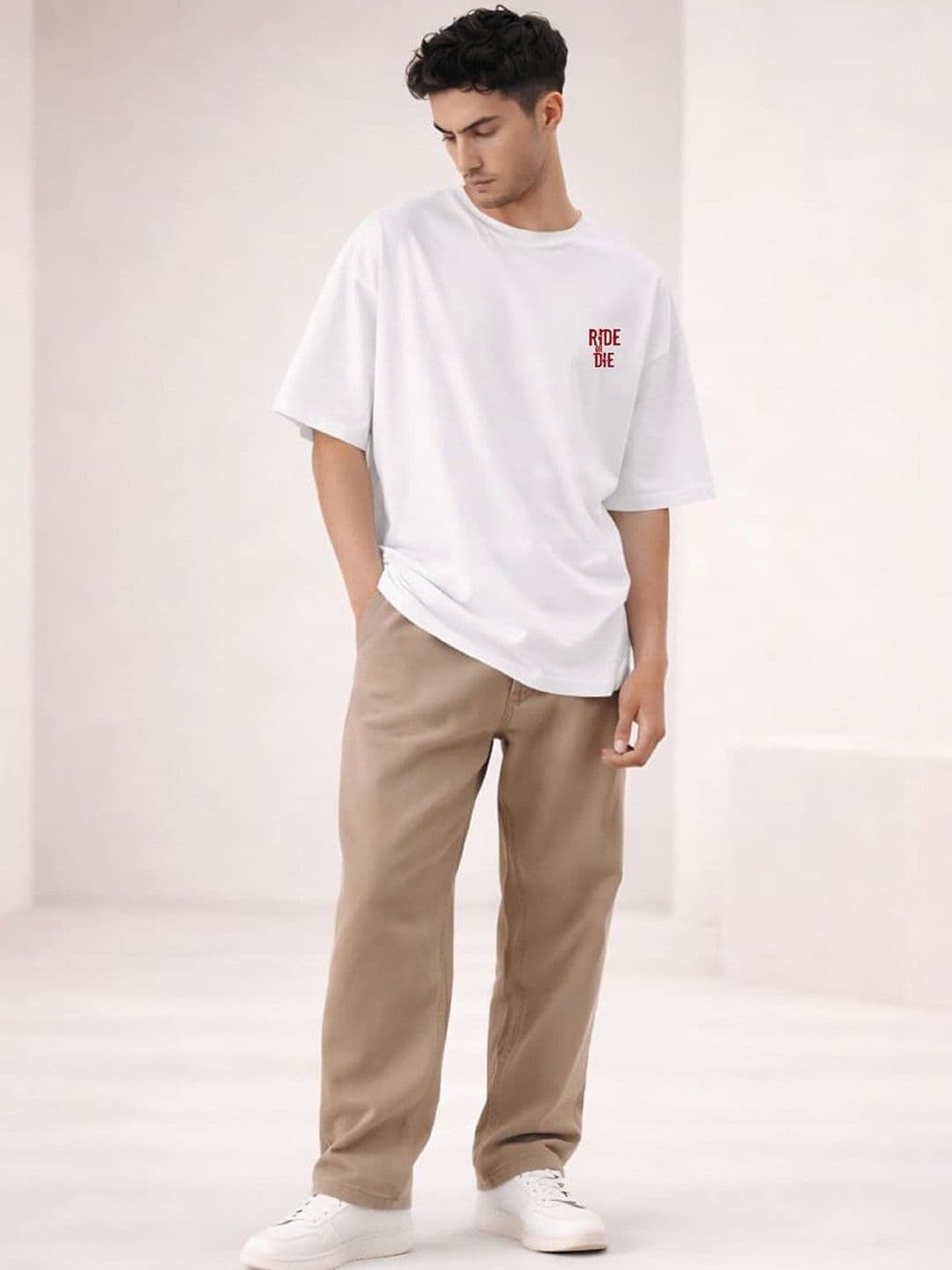 YAK YAK Men Oversized Drop Shoulder Organic Cotton T-Shirt - view 1