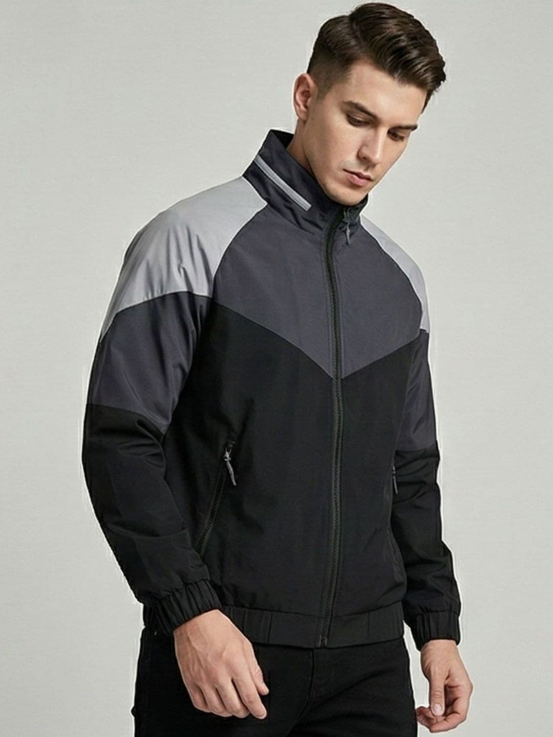 MIA FASHION Men Colourblocked Lightweight Sporty Jacket - view 1