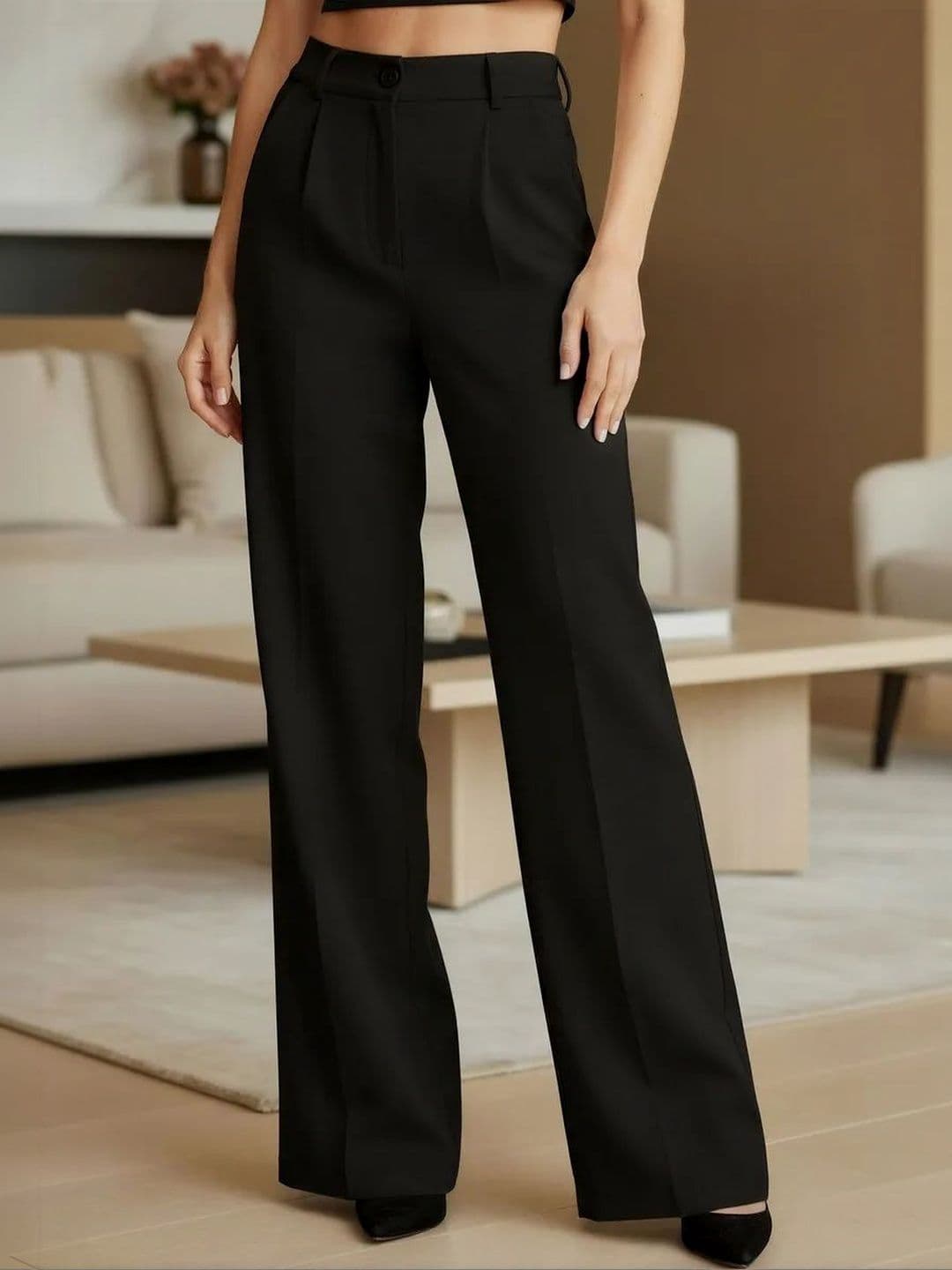 Aadvi Fashion Women Classic High-Rise Pleated Trousers - view 1