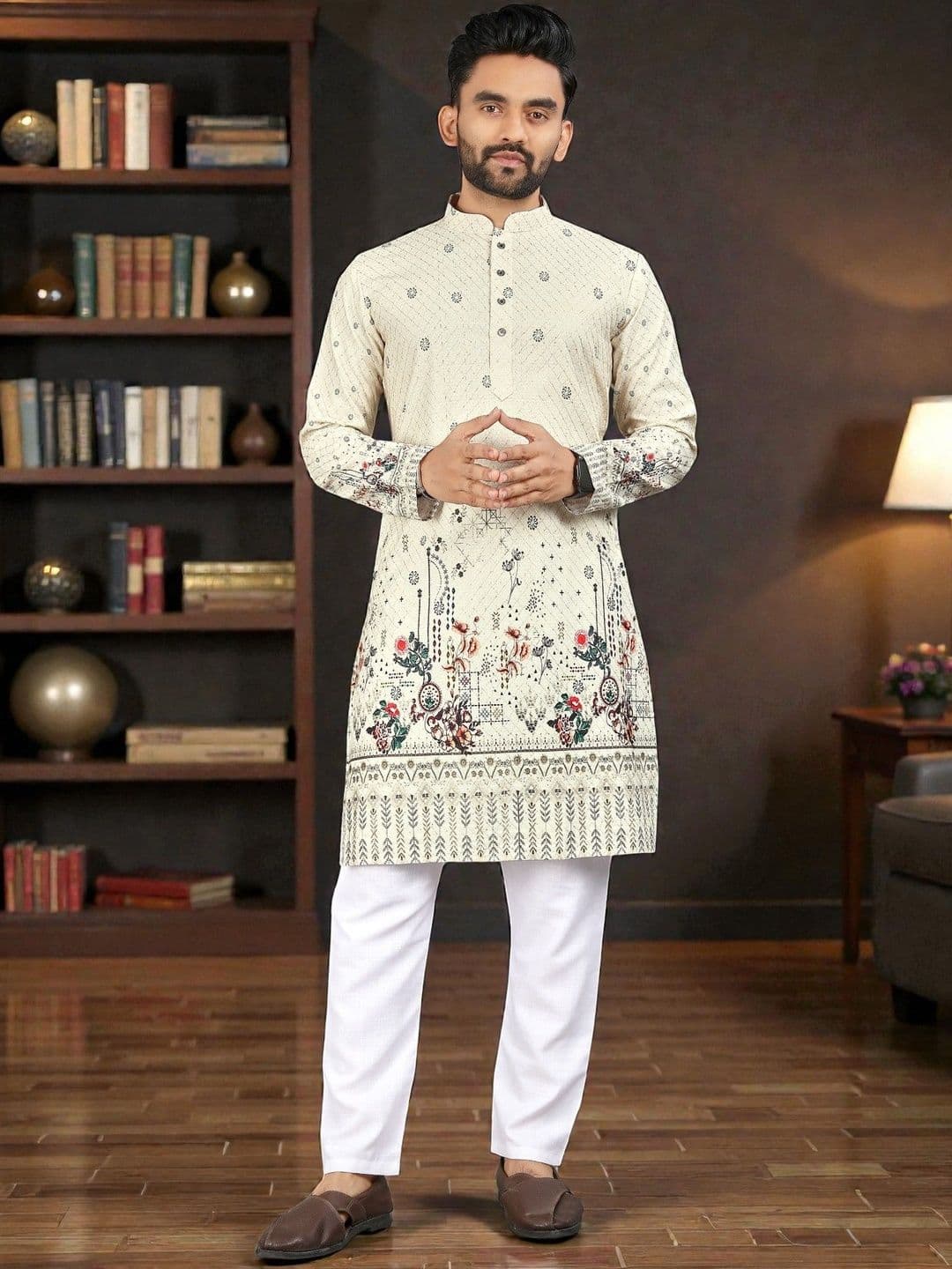 MAITHILI CREATION Men Embroidered Kurta - view 1
