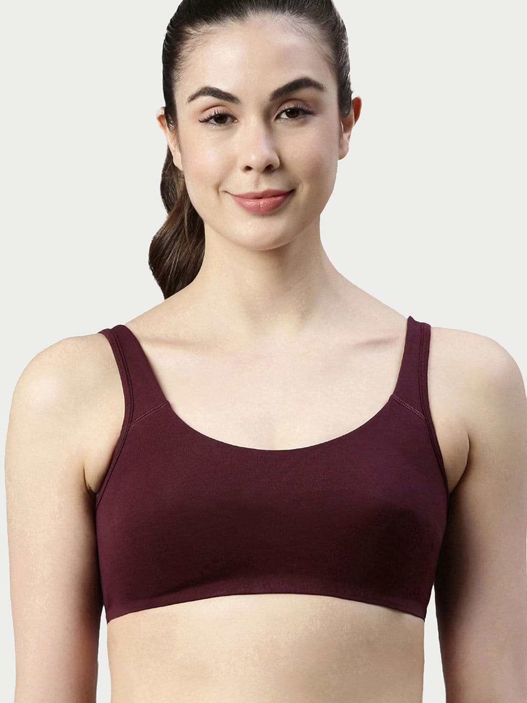 Enamor Non-Padded Wirefree & High Coverage Low Impact Sports Bra Sb06 - view 1